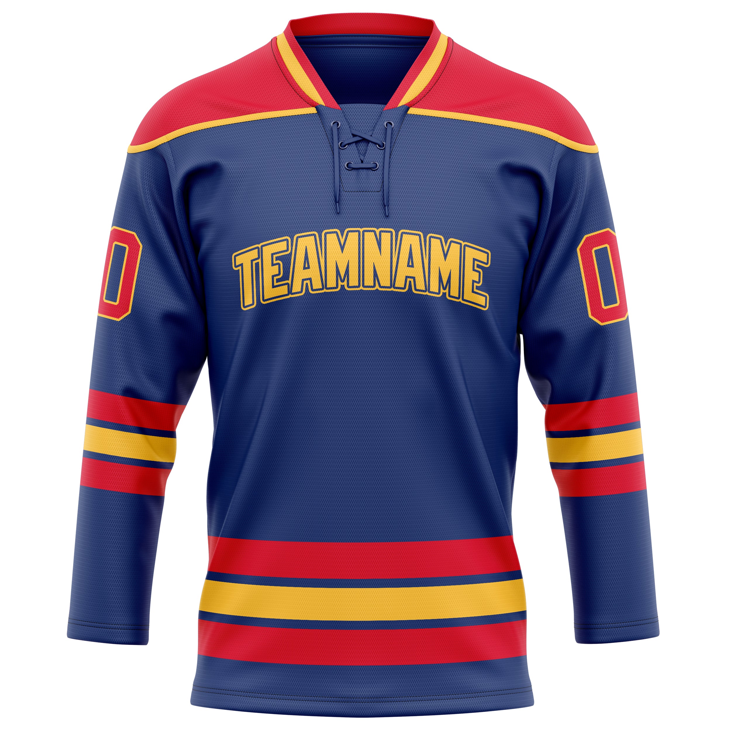 Königsblau Rot Eishockey Trikot