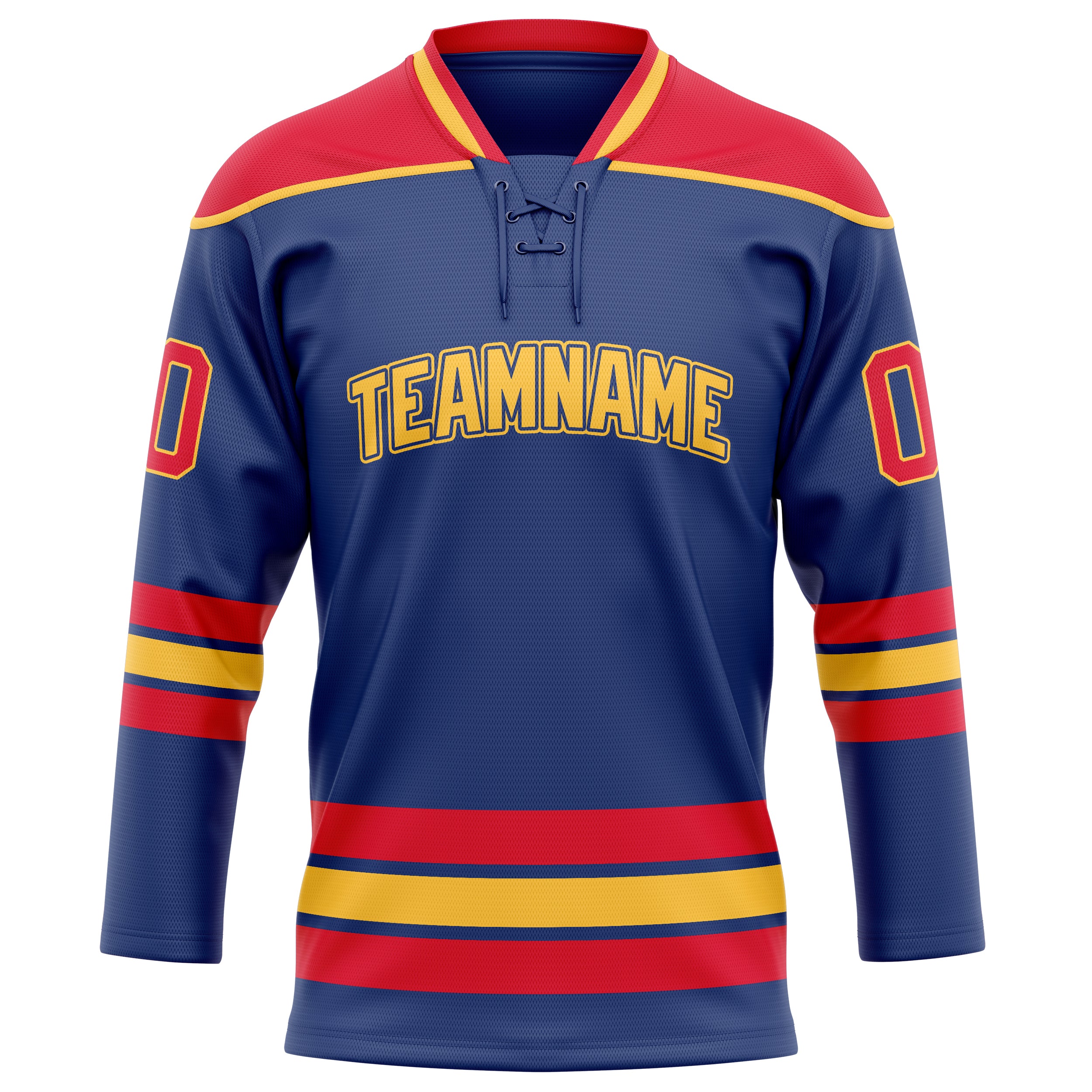 Königsblau Rot Eishockey Trikot