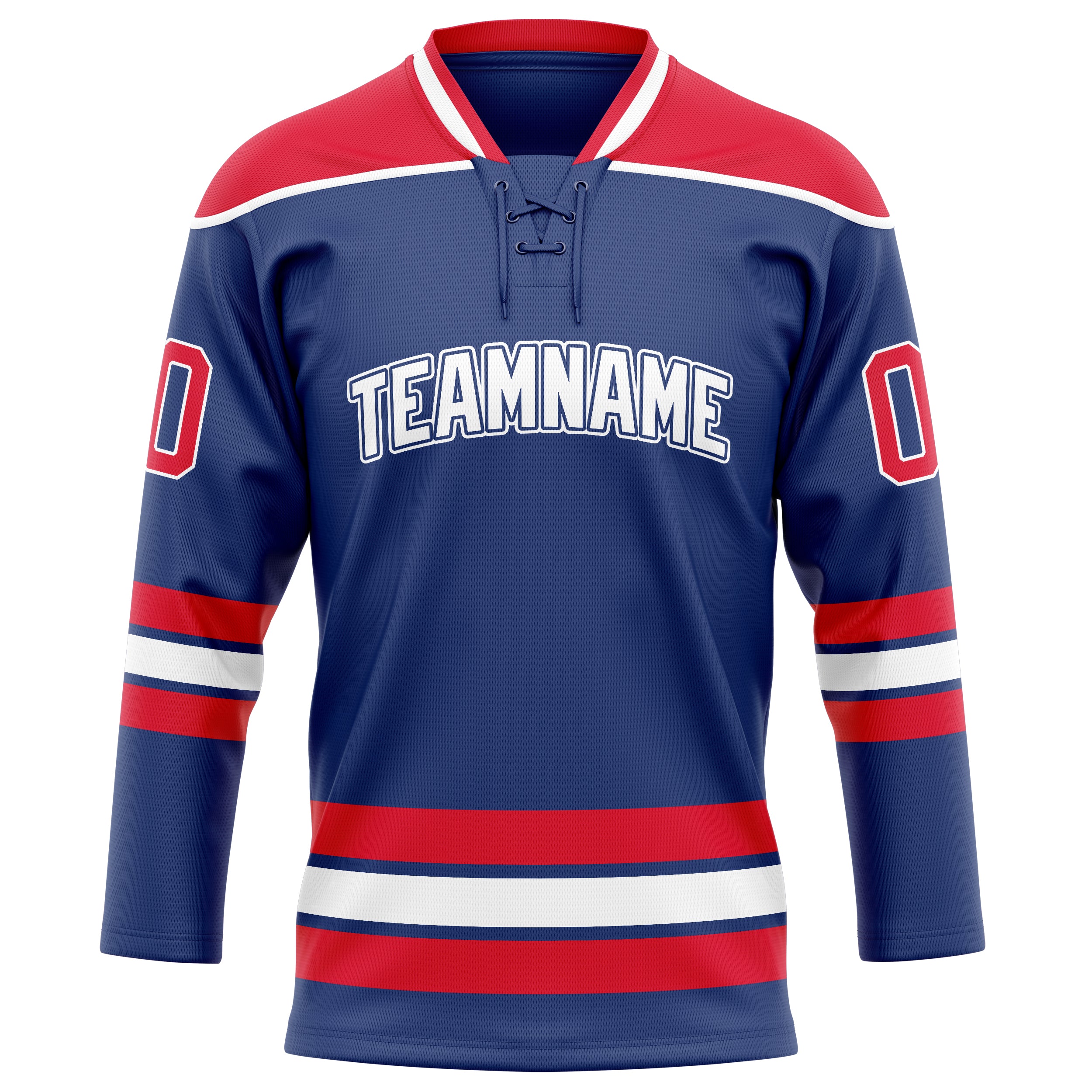 Königsblau Rot Eishockey Trikot