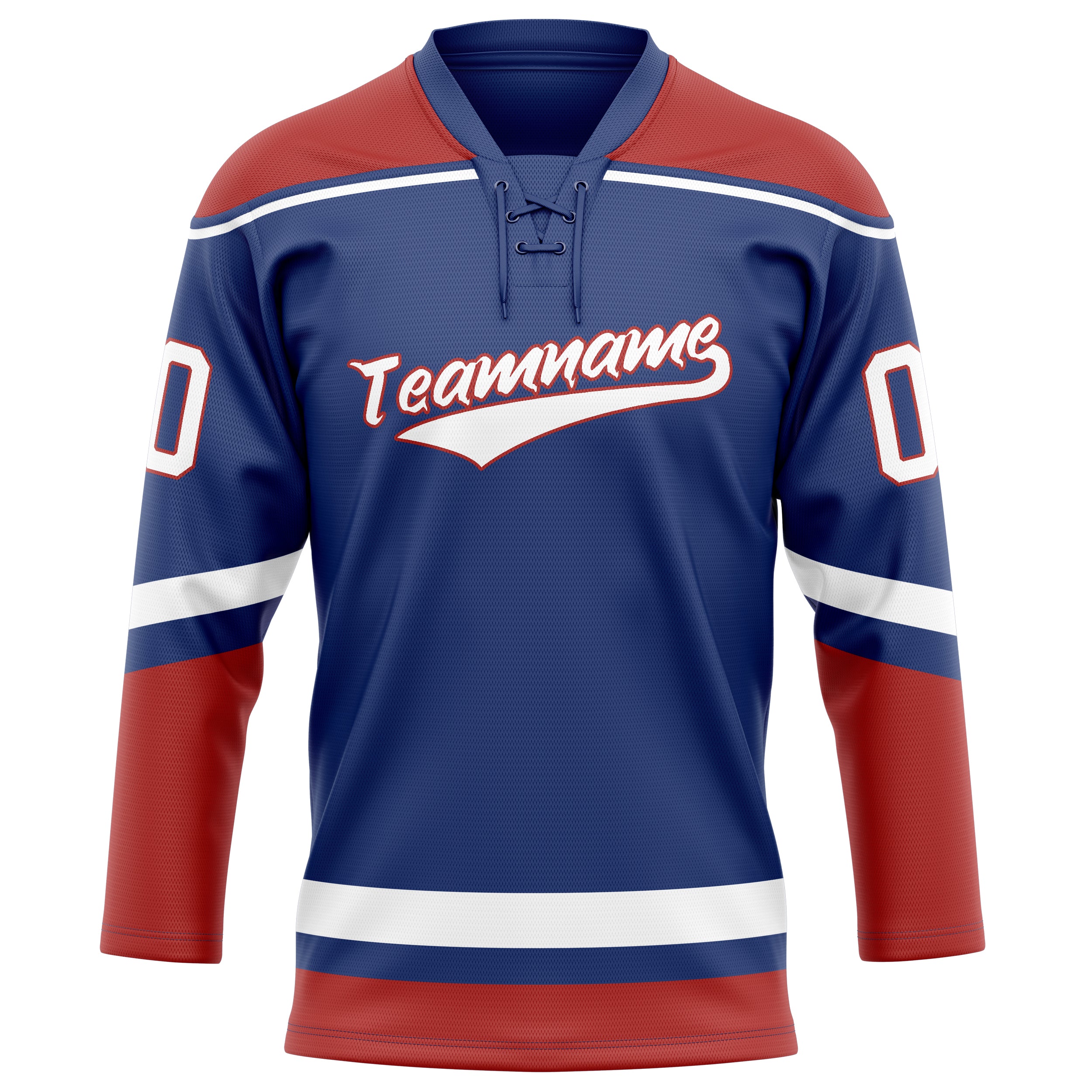 Königsblau Rot Eishockey Trikot