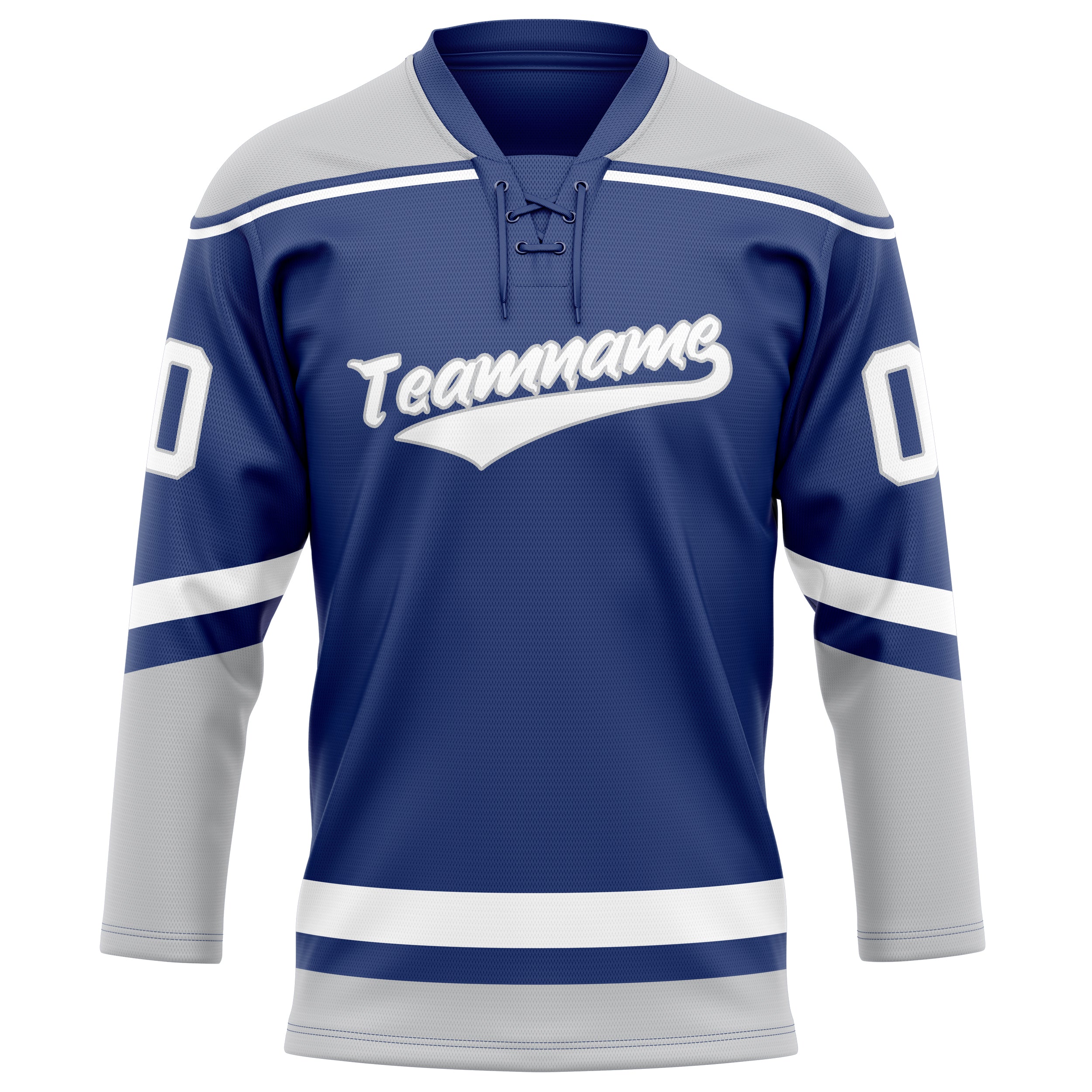 Königsblau Grau Eishockey Trikot