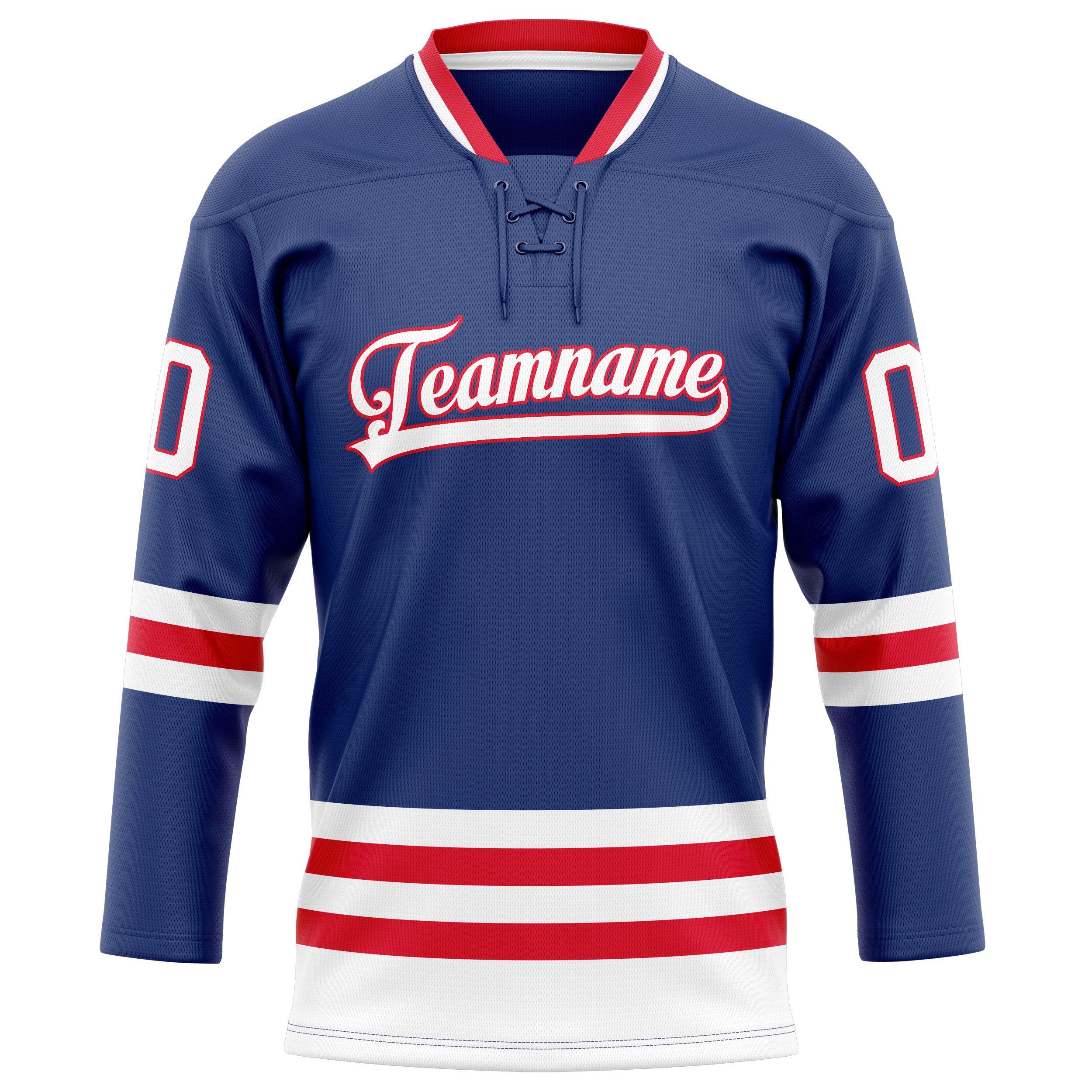 Königsblau Rot Eishockey Trikot