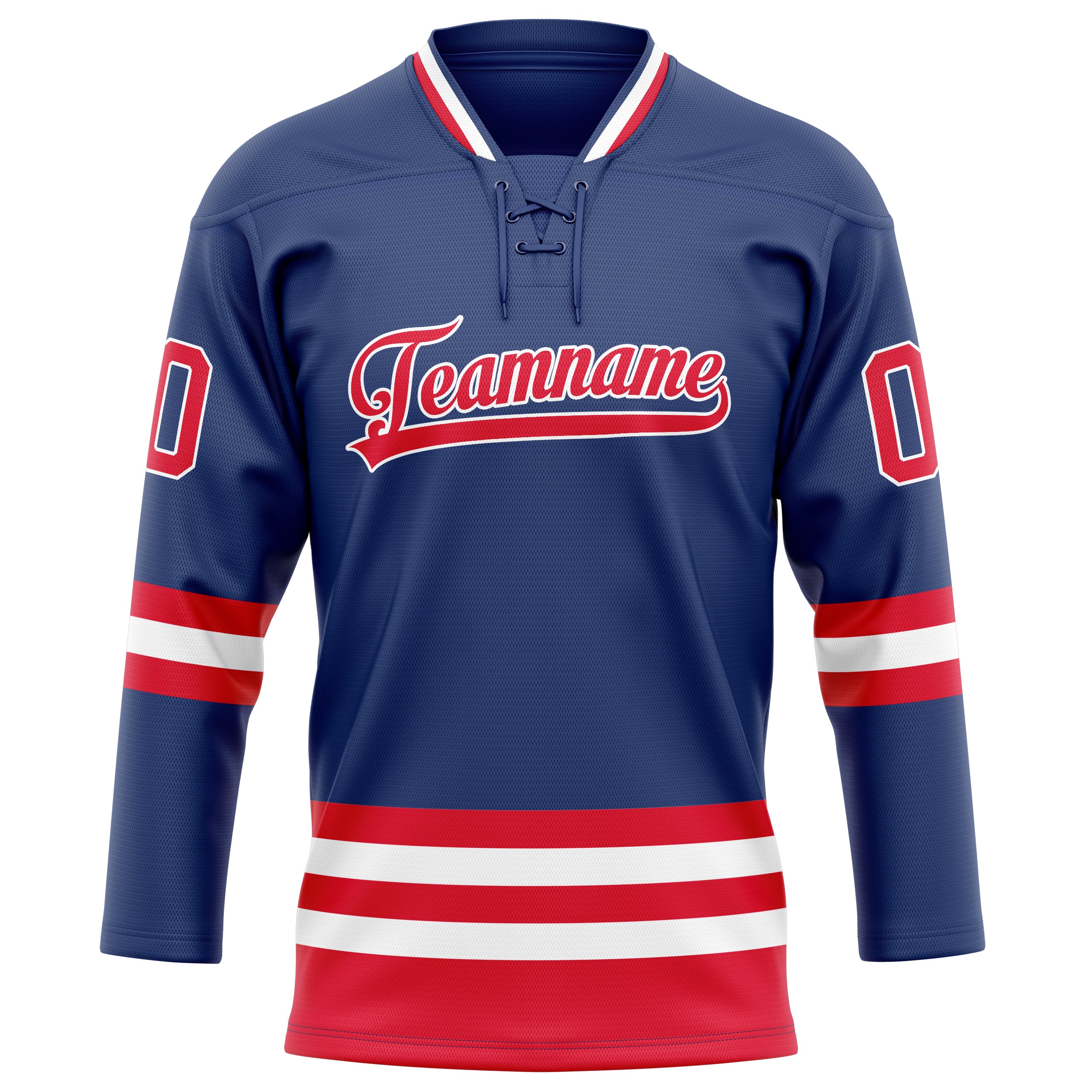 Königsblau Rot Eishockey Trikot