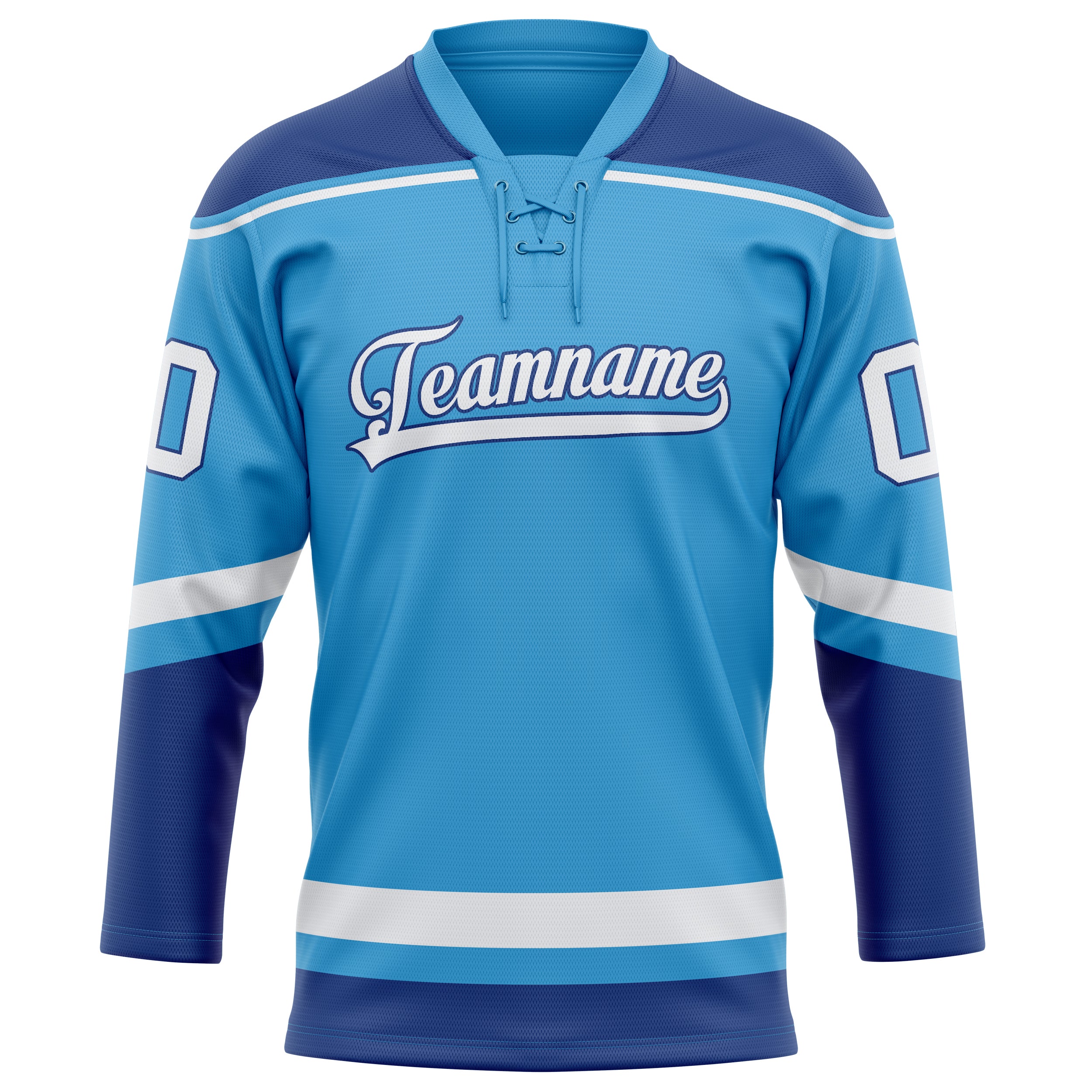 Himmelblau Königsblau Eishockey Trikot