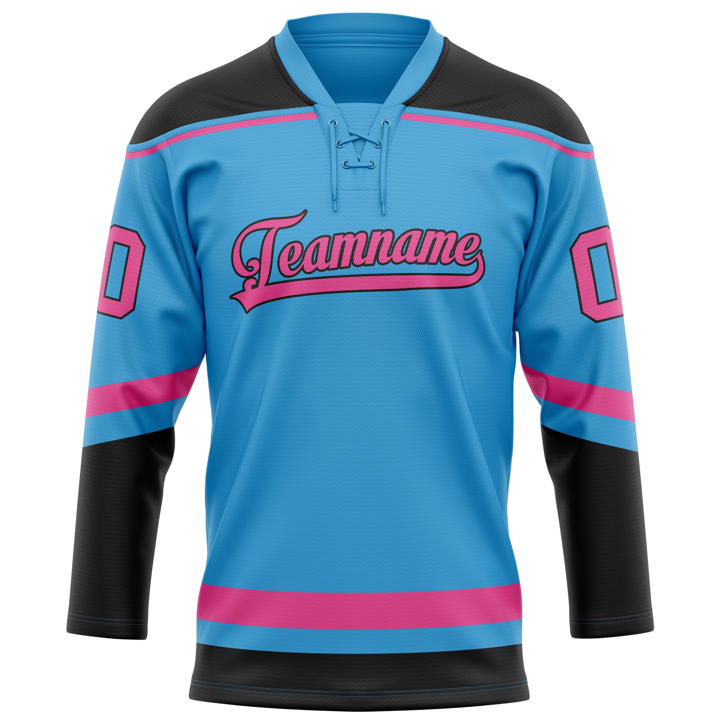 Himmelblau Rosa Eishockey Trikot