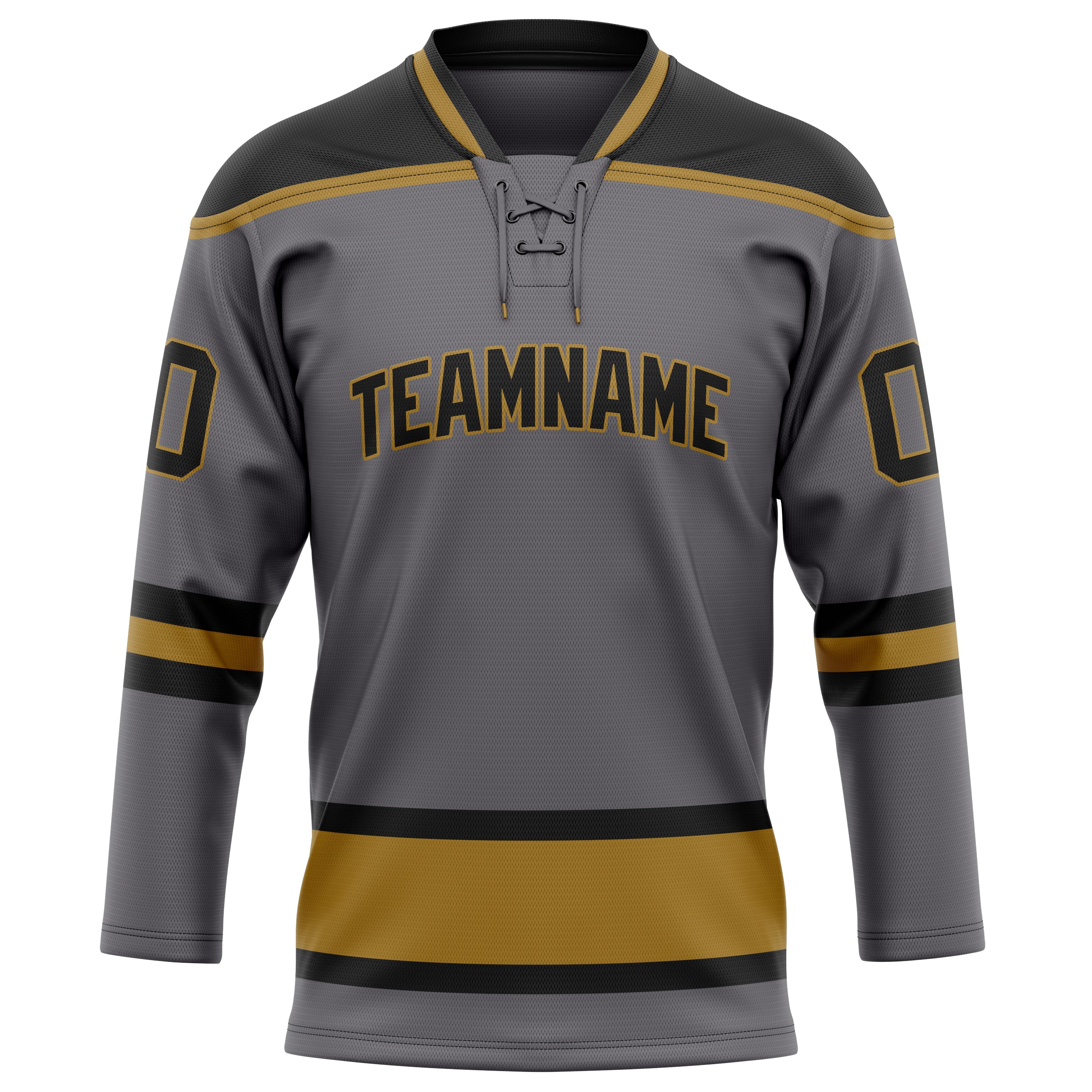 Stahlgrau Schwarz Eishockey Trikot