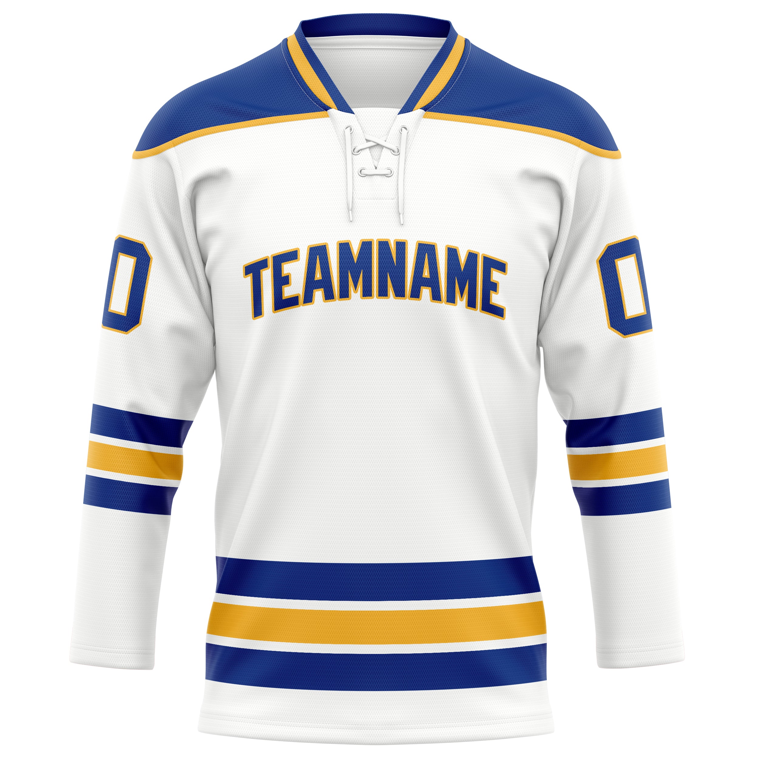 Weiß Königsblau Eishockey Trikot