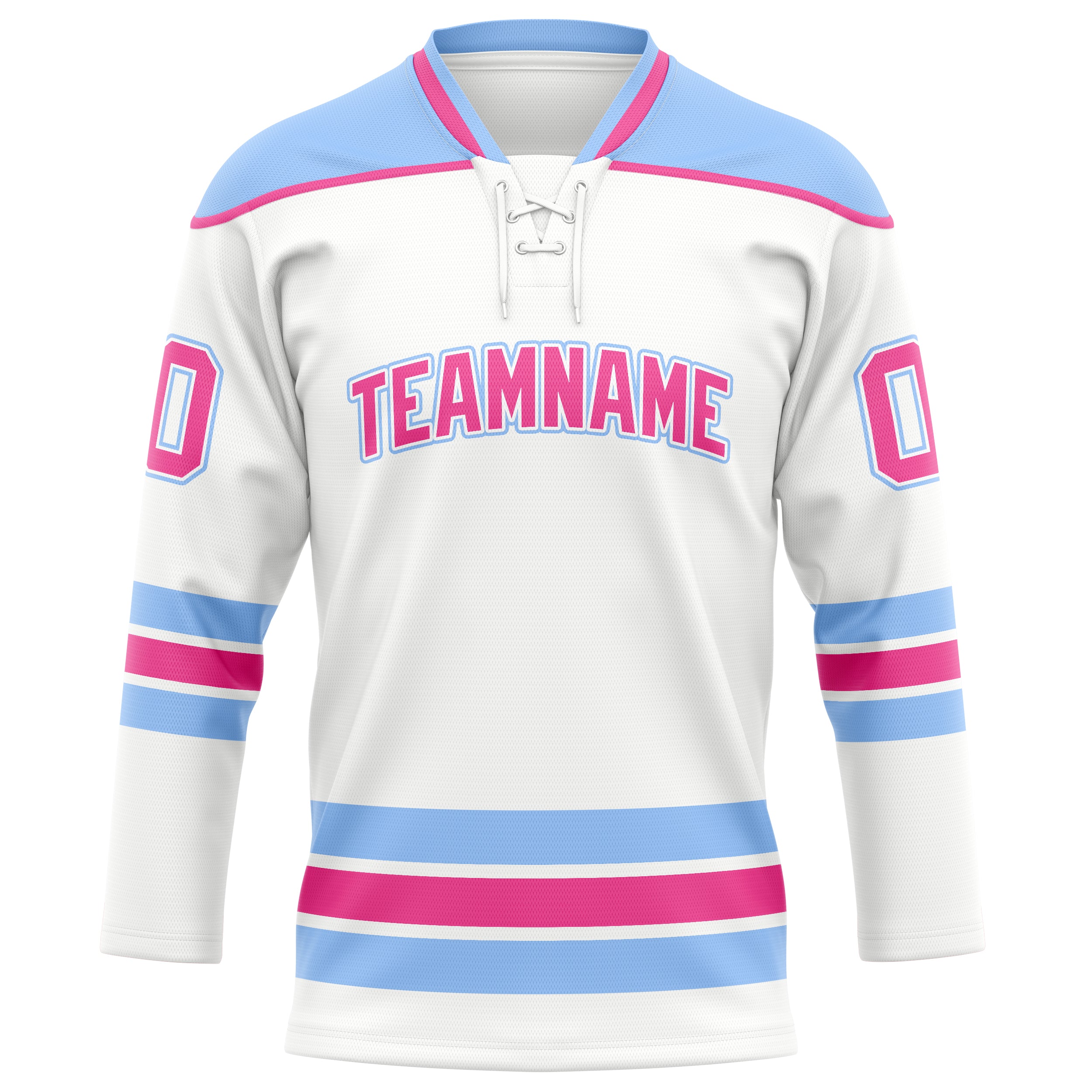 Weiß Hellblau Eishockey Trikot