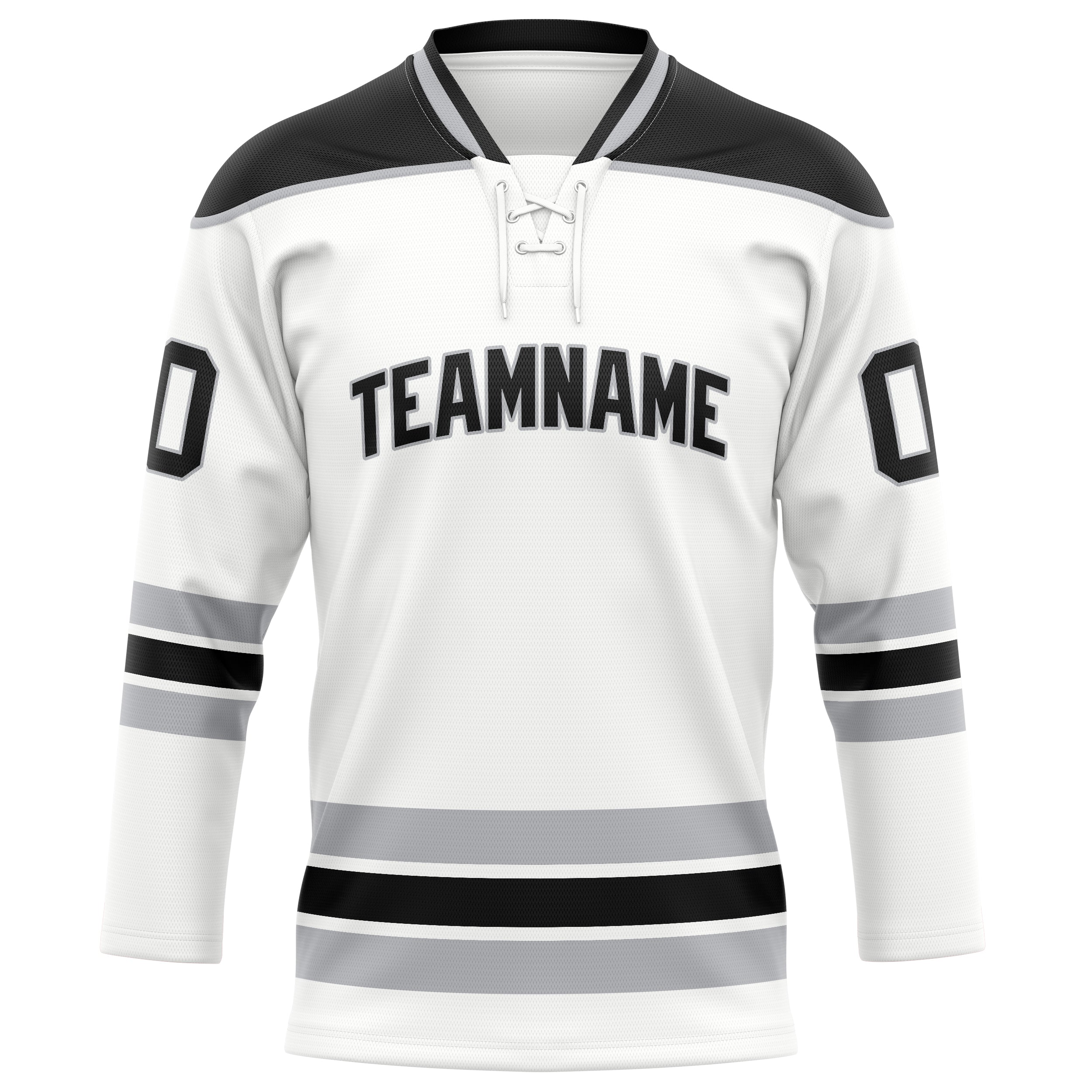 Weiß Schwarz Eishockey Trikot