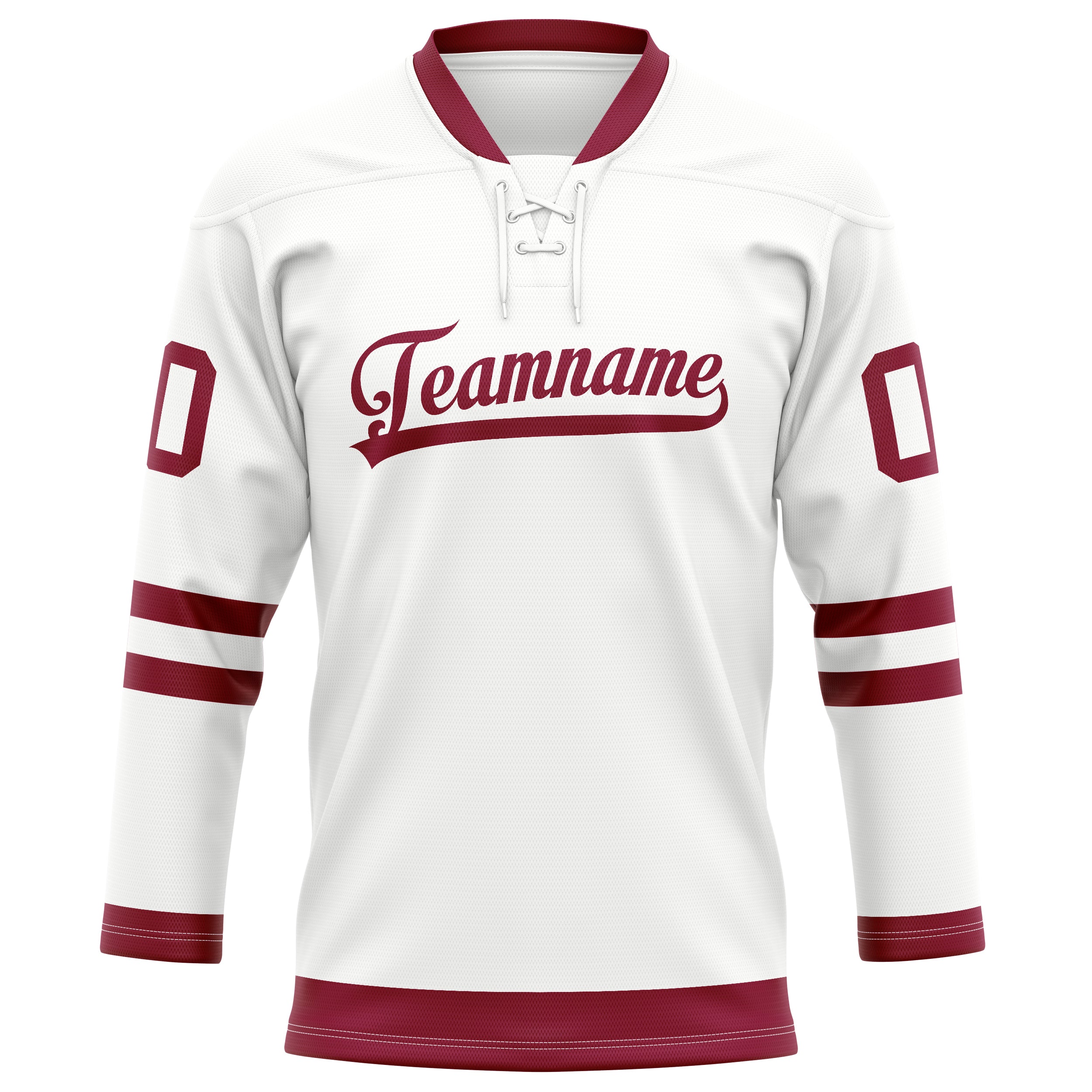 Weiß Kastanienbraun Eishockey Trikot