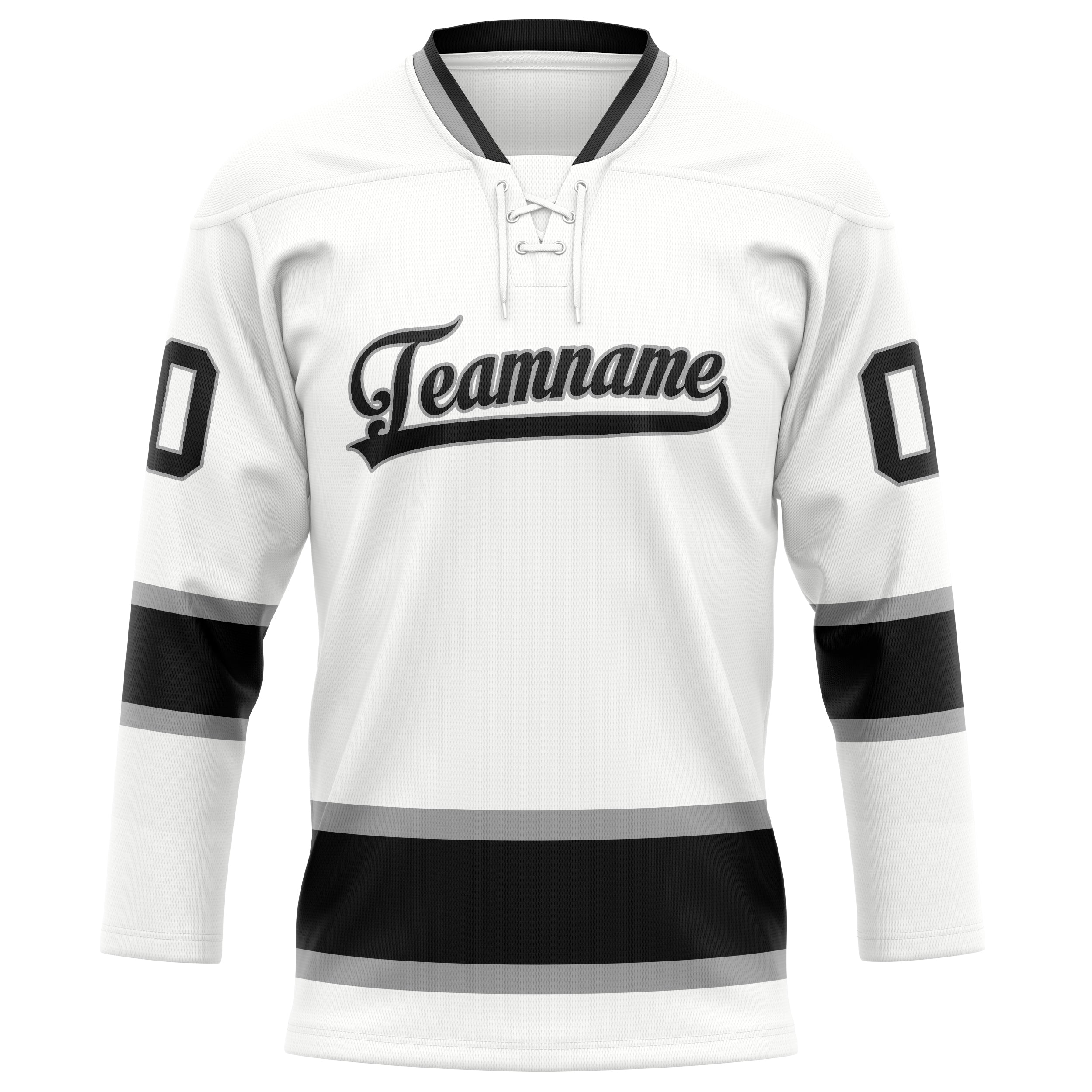 Weiß Schwarz Eishockey Trikot