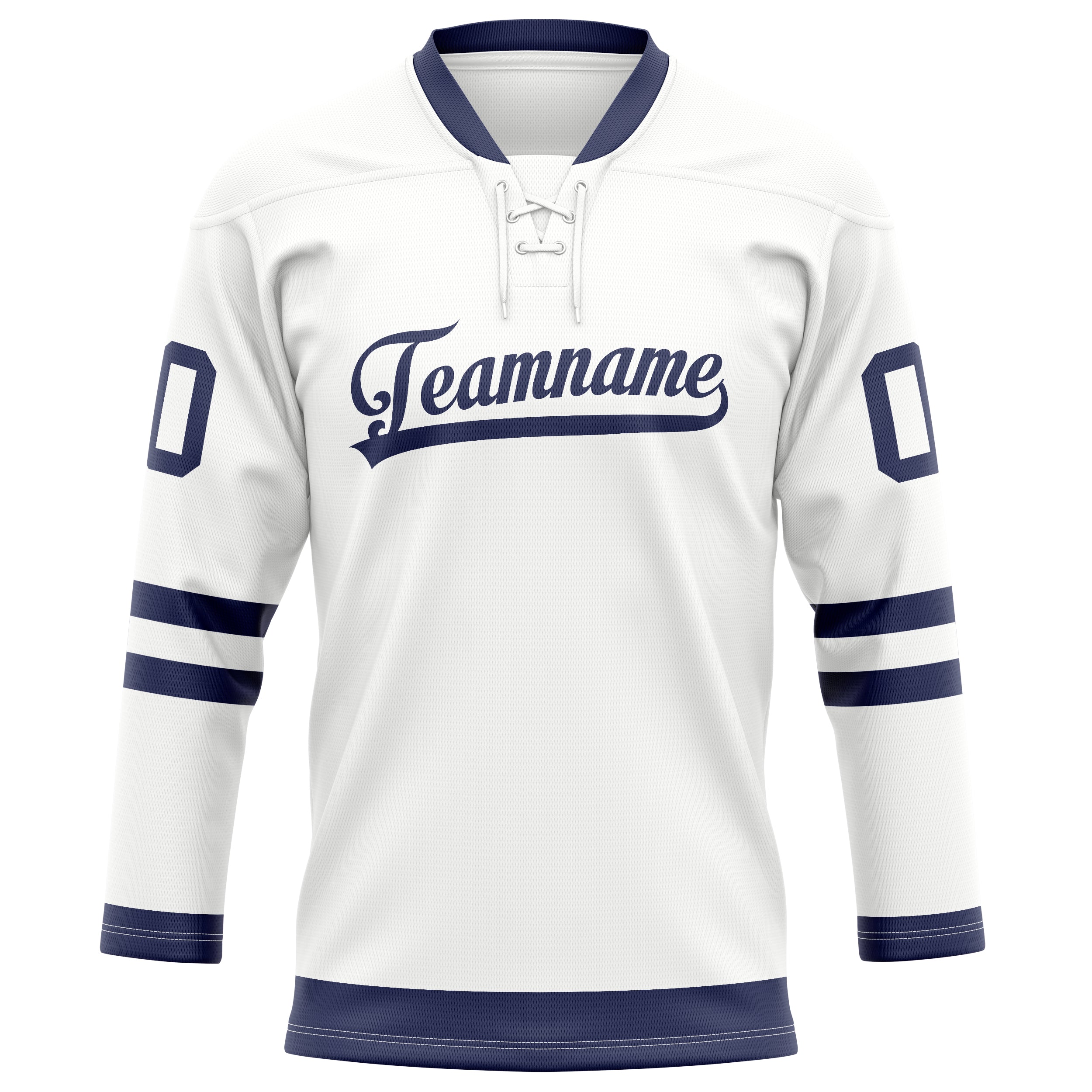 Weiß Marineblau Eishockey Trikot