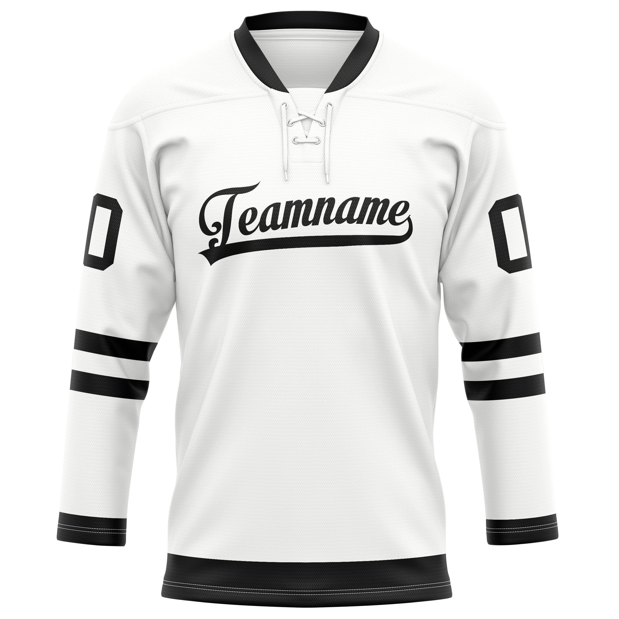 Weiß Schwarz Eishockey Trikot