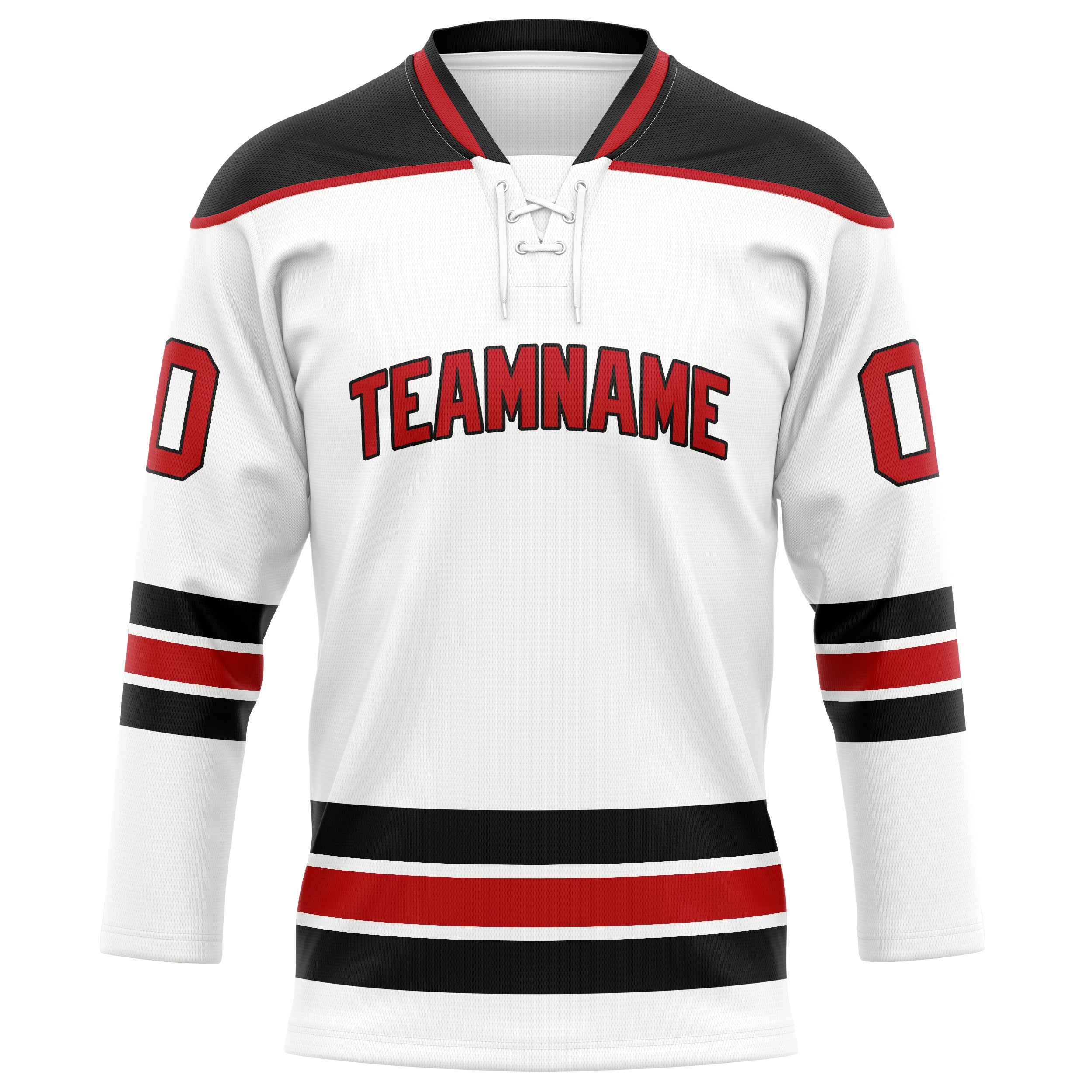 Weiß Rot Eishockey Trikot