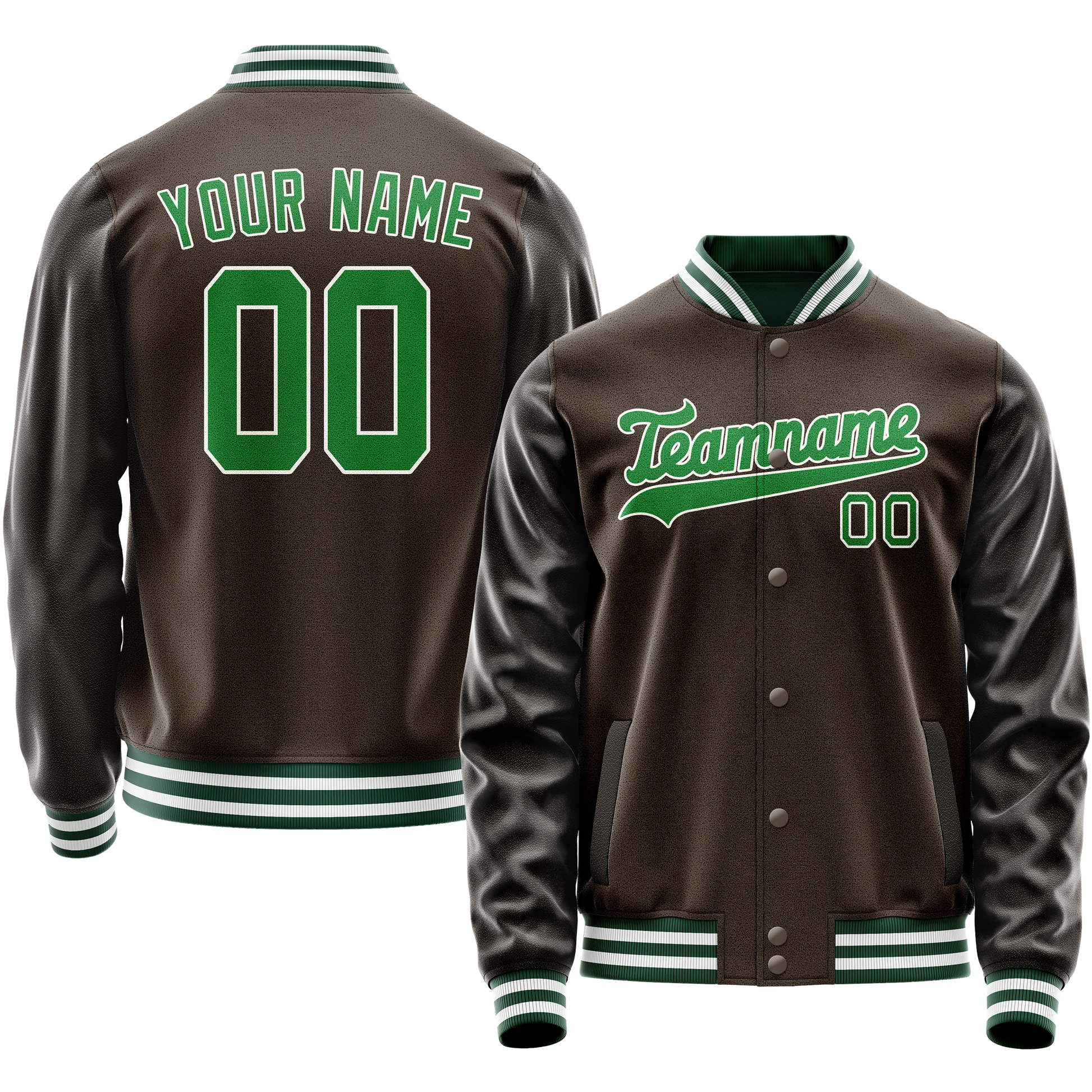 Maßgeschneidertes Braun Neongrün Jacke JA02240617XF074