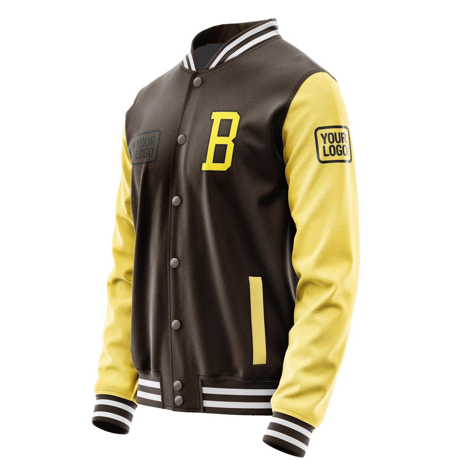 Maßgeschneidertes Braun Blassgelb Jacke JA010126011817262617