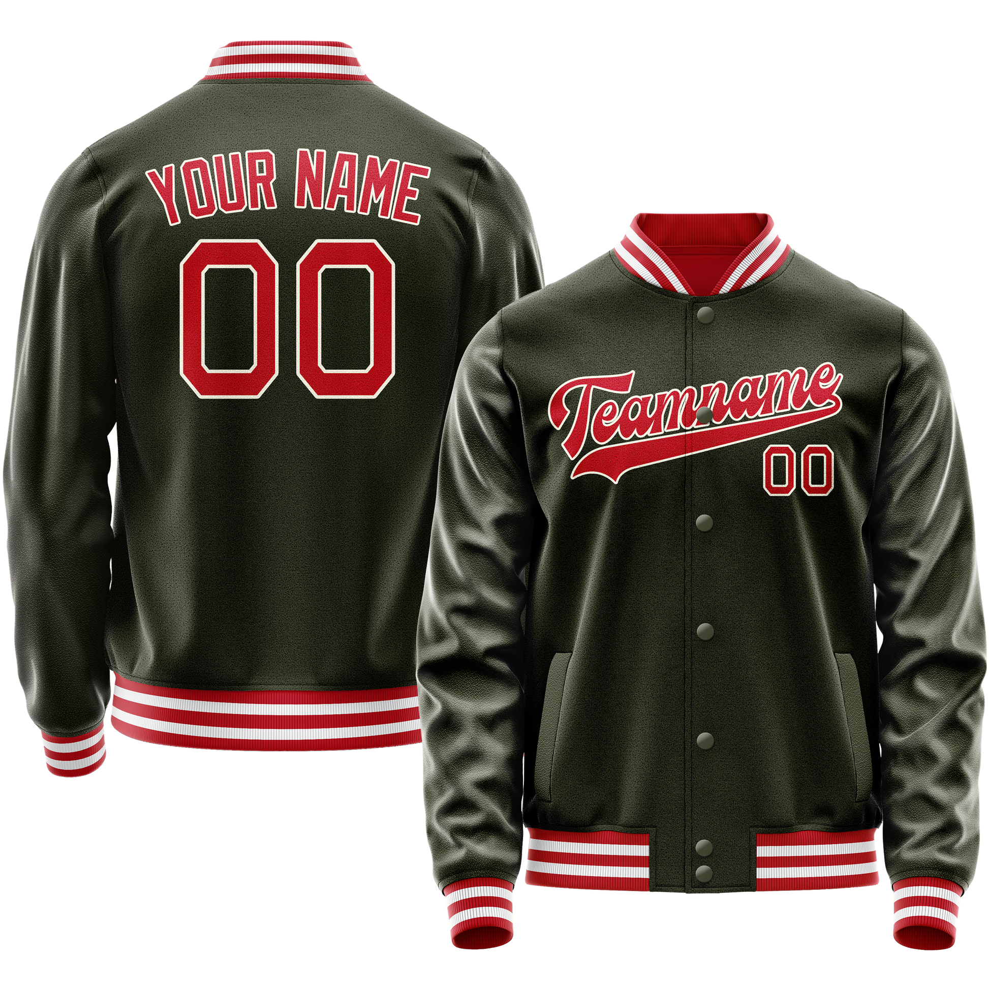 Maßgeschneidertes Oliv Rot Jacke JA02240617LH301