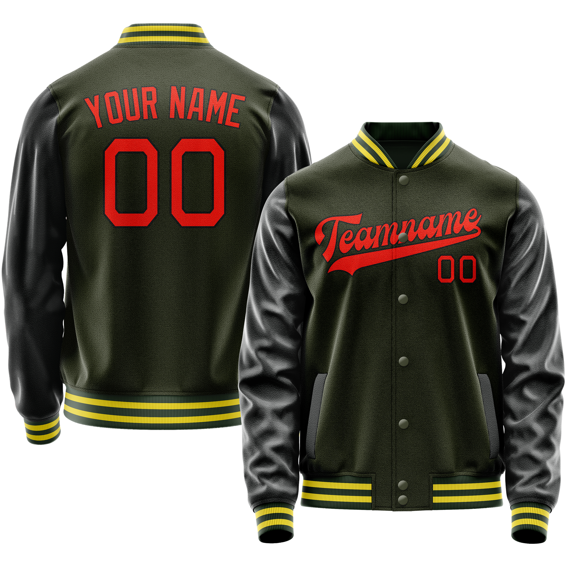 Maßgeschneidertes Oliv Orange Jacke JA02240617LH299