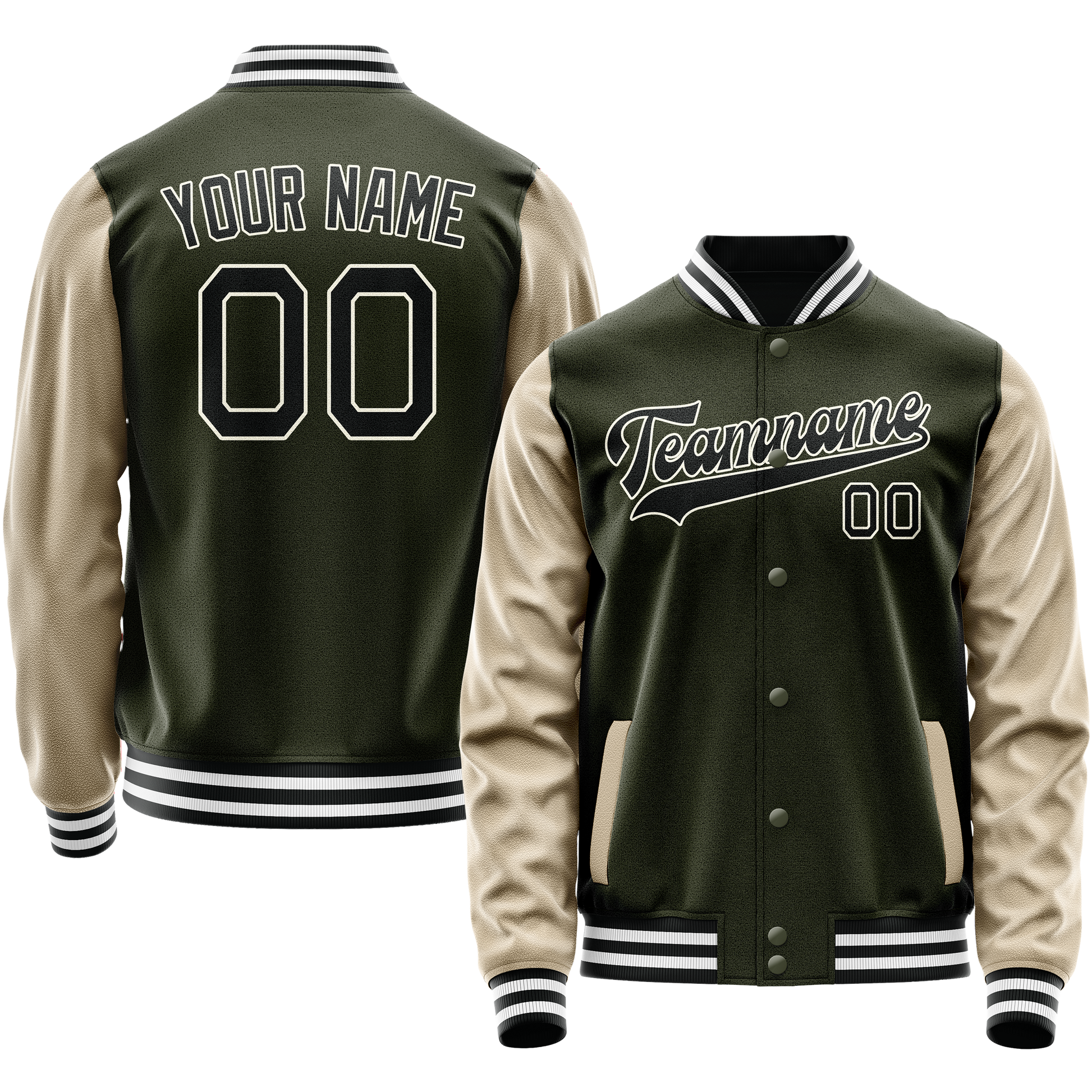 Maßgeschneidertes Oliv Creme Jacke JA02240617LH324