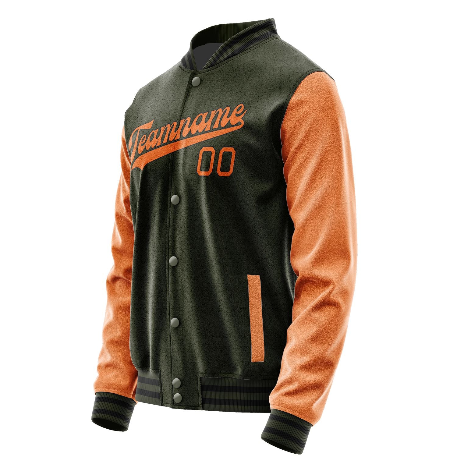 Maßgeschneidertes Dunkles Oliv Orange Jacke JA0202280217B31728