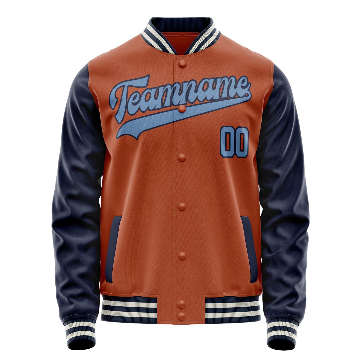 Maßgeschneidertes Texas Orange Marineblau Jacke