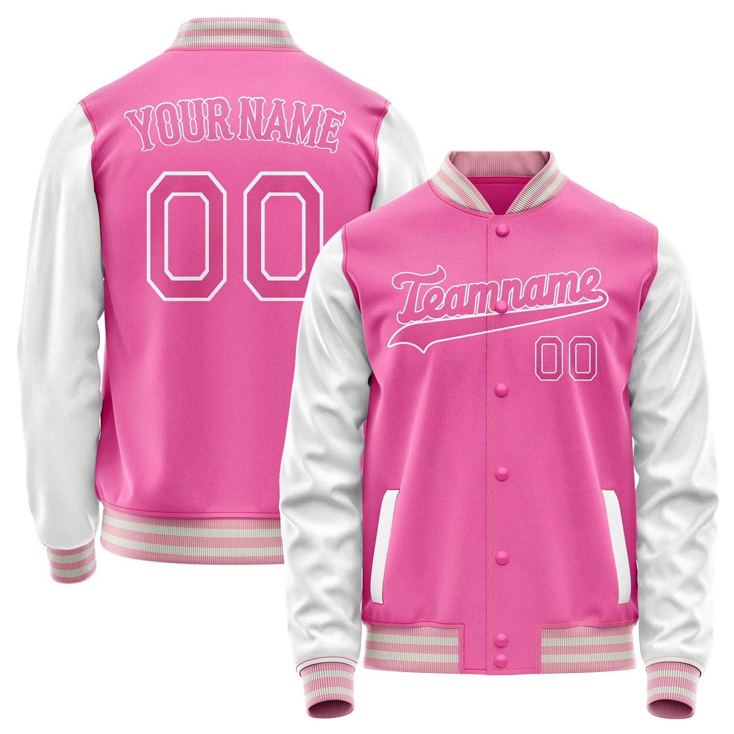 Maßgeschneidertes Rosa Weiß Jacke JA02240617SH322