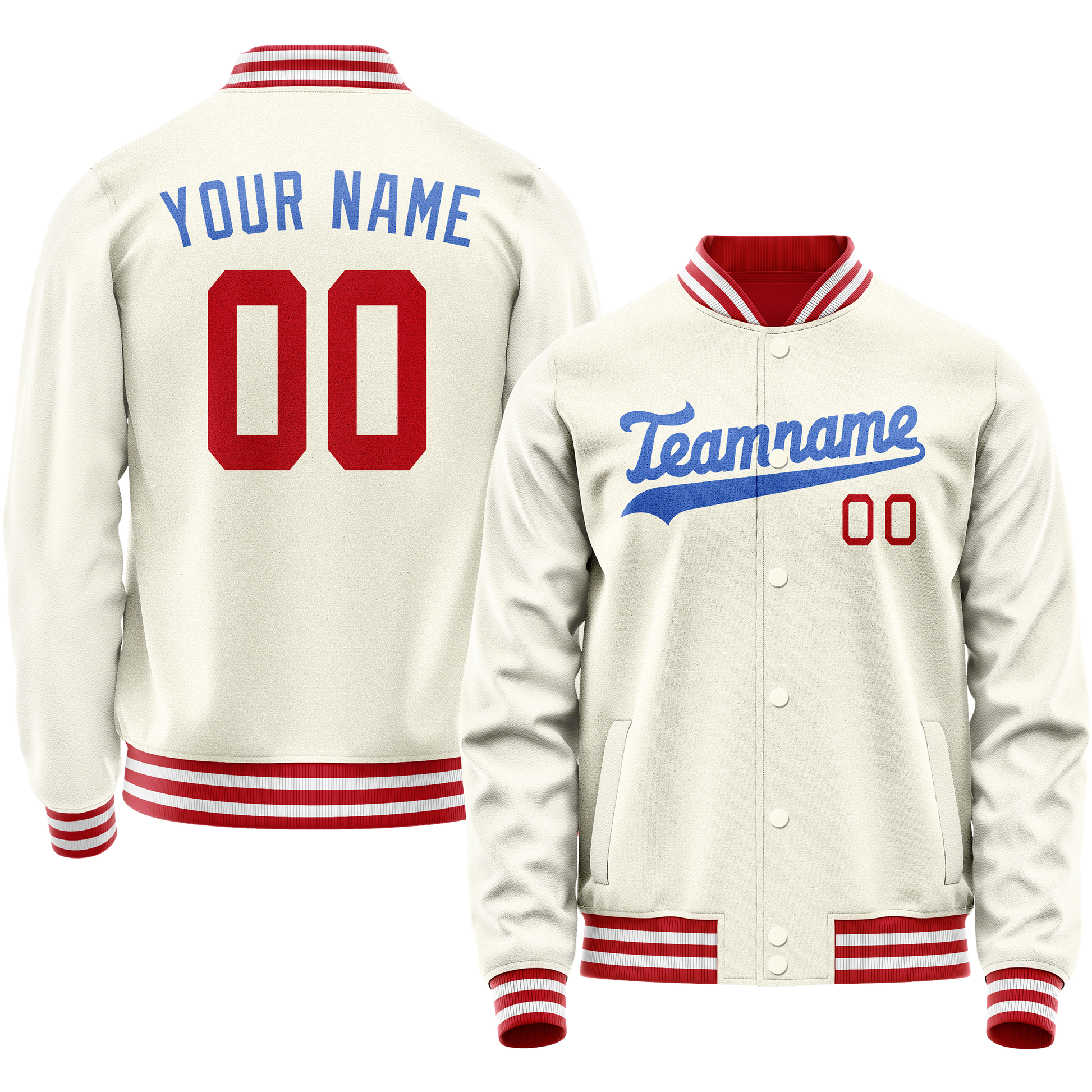 Maßgeschneidertes Creme Königsblau Jacke JA02240617JC115