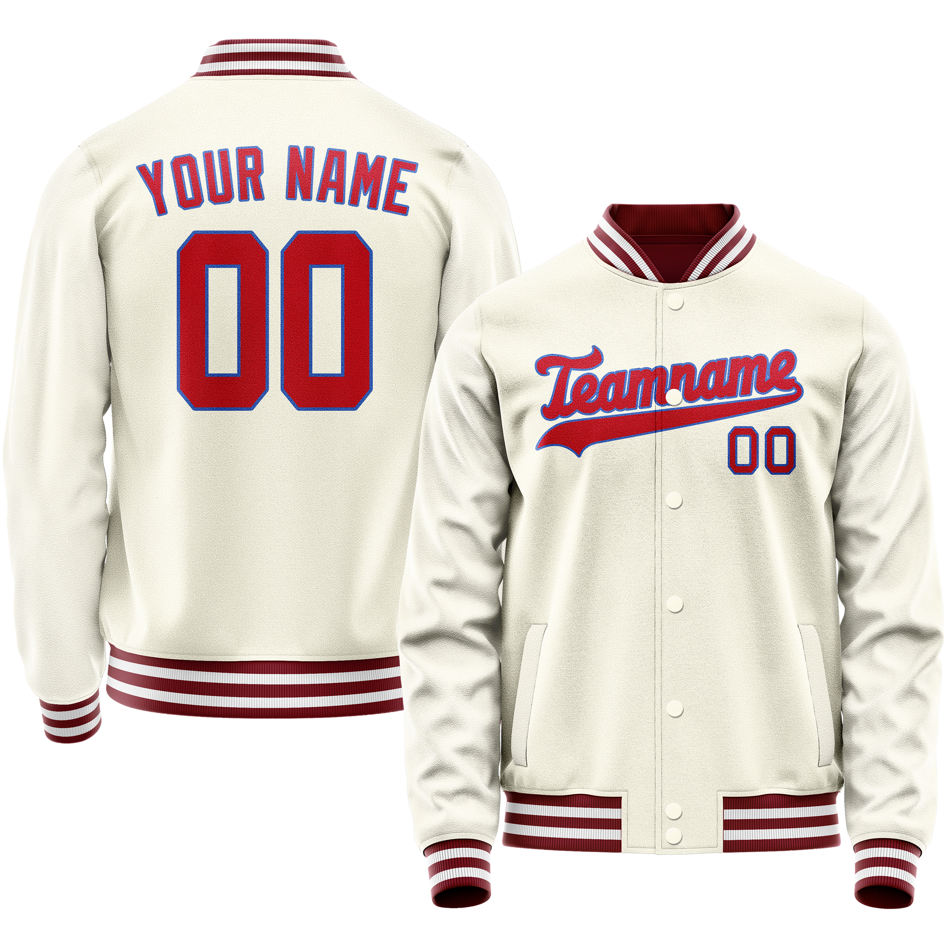 Maßgeschneidertes Creme Rot Jacke JA02240617JC103