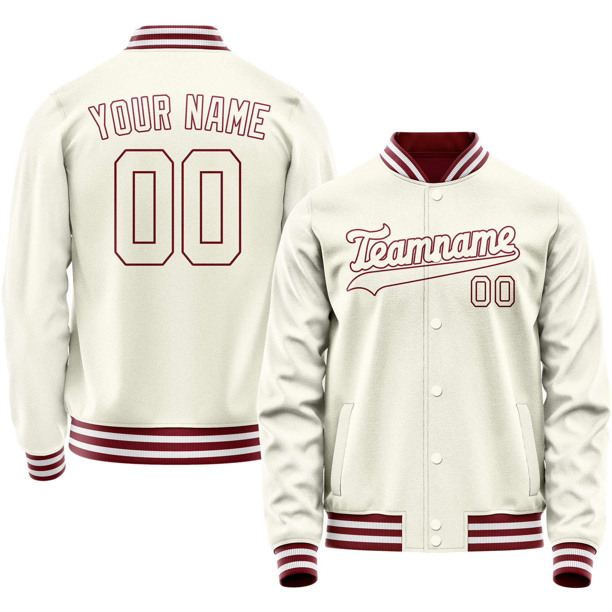 Maßgeschneidertes Creme Karmesinrot Jacke JA02240617JC114