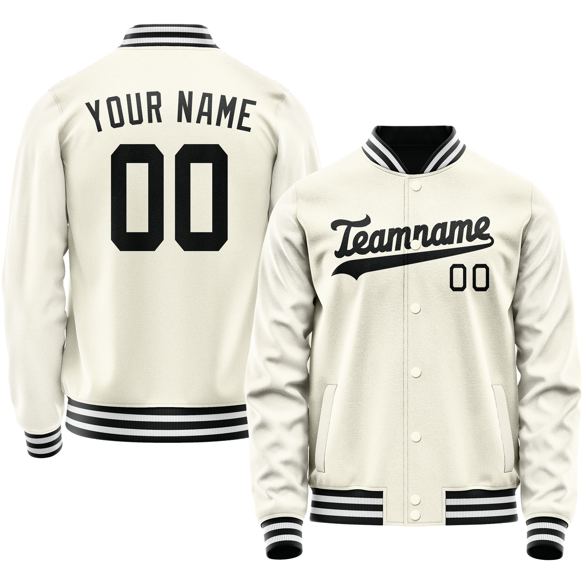 Maßgeschneidertes Creme Schwarz Jacke JA02240617JC111