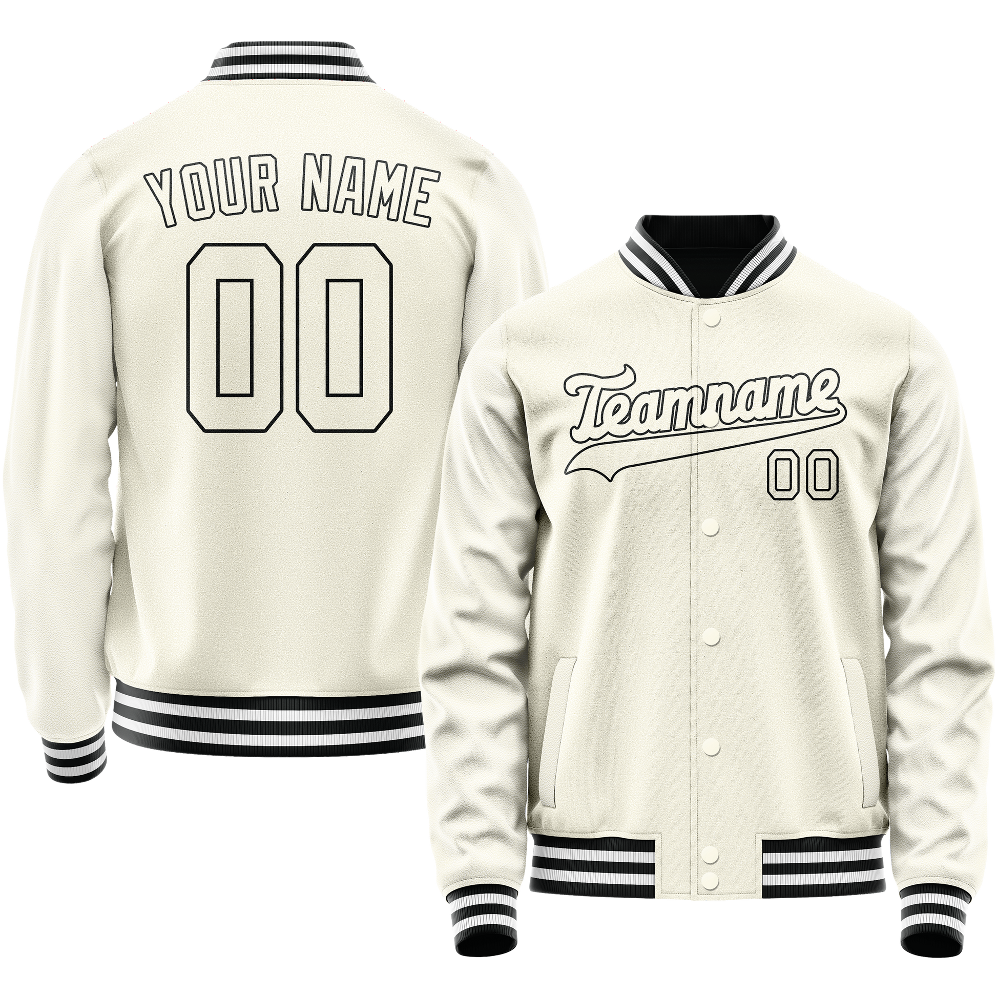 Maßgeschneidertes Creme Schwarz Jacke JA02240617JC112