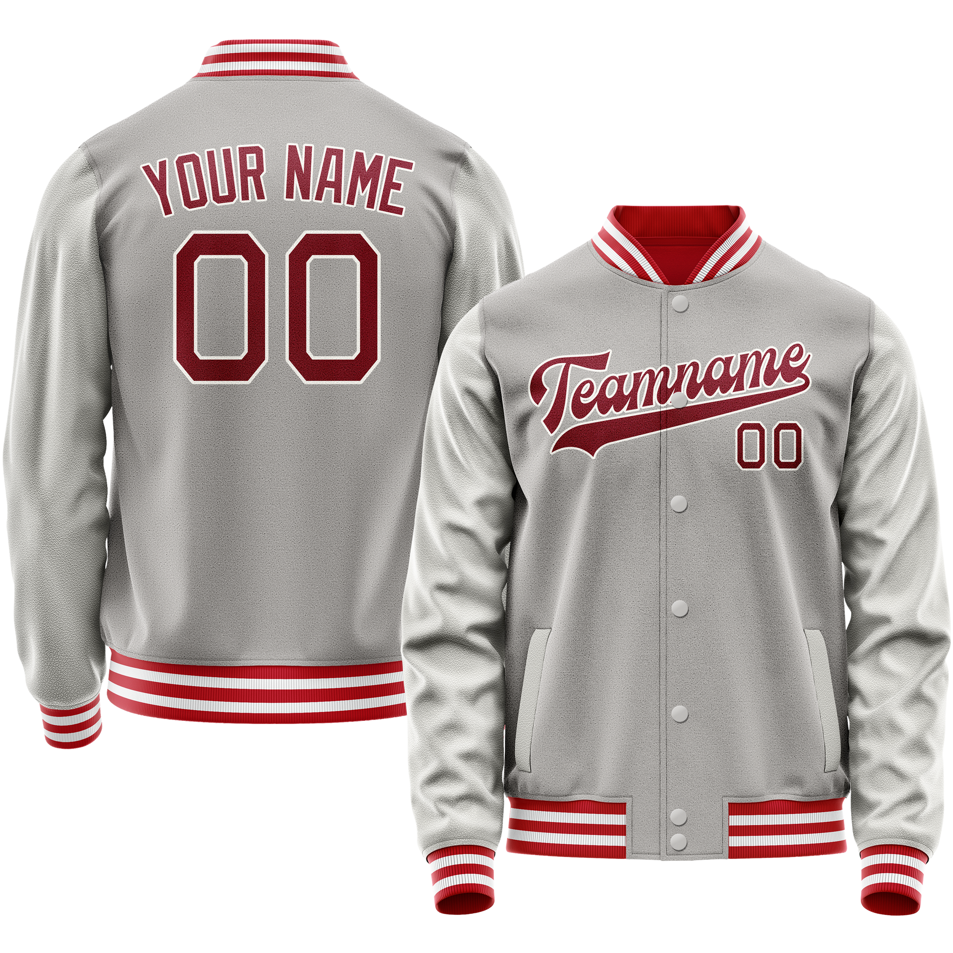 Maßgeschneidertes Grau Rot Jacke JA02240617YH175