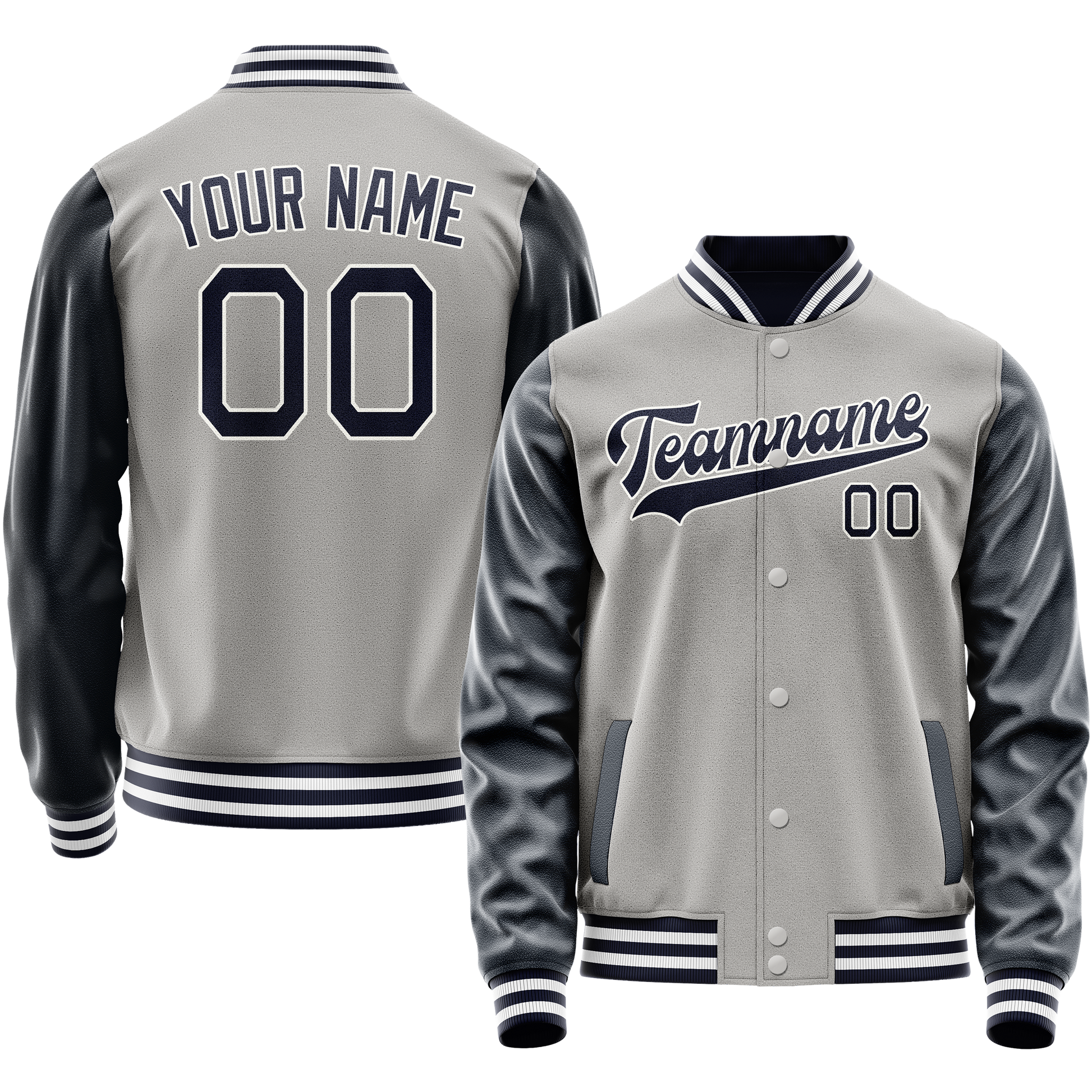Maßgeschneidertes Grau Marineblau Jacke JA02240617YH166