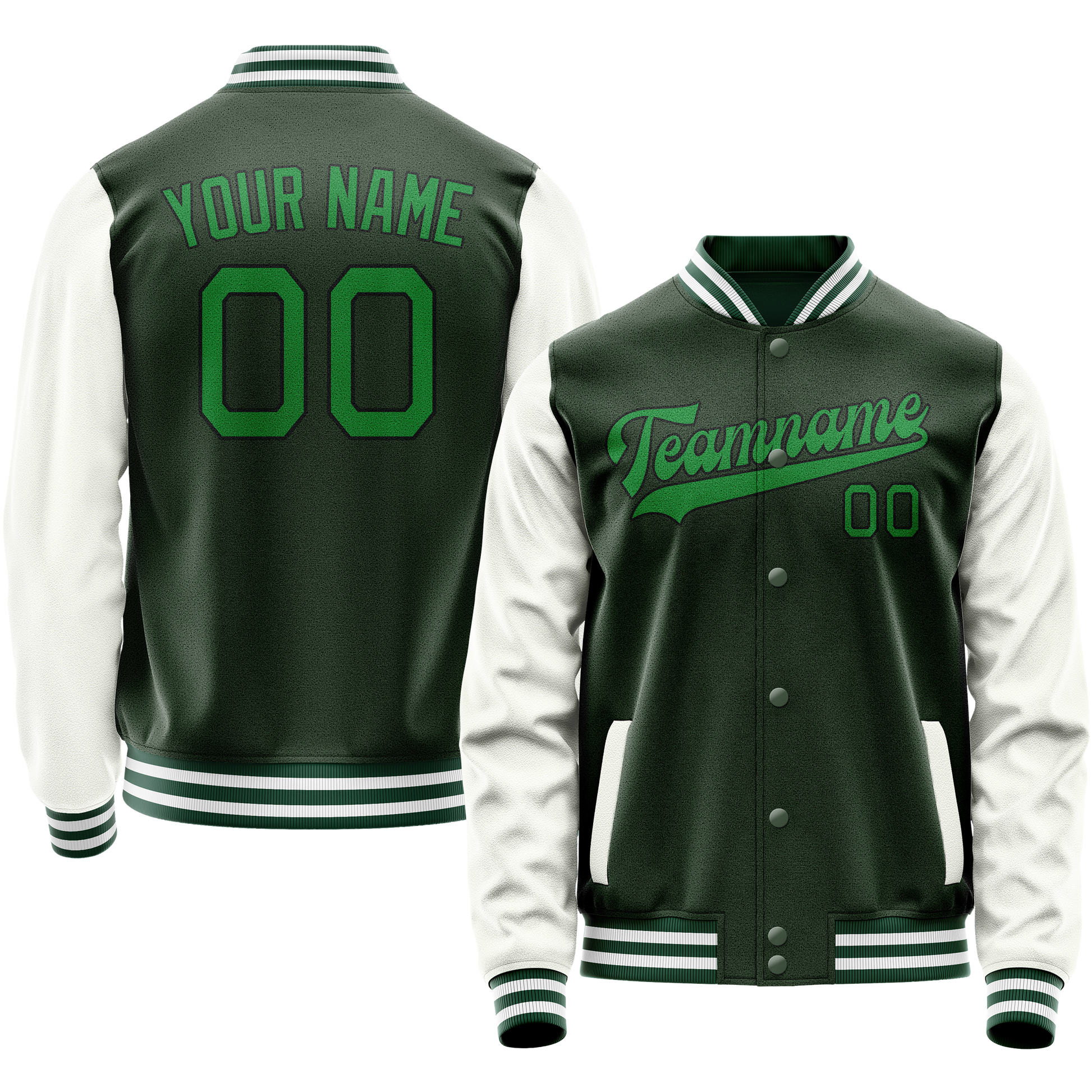 Maßgeschneidertes Grün Weiß Jacke JA02240617JG189