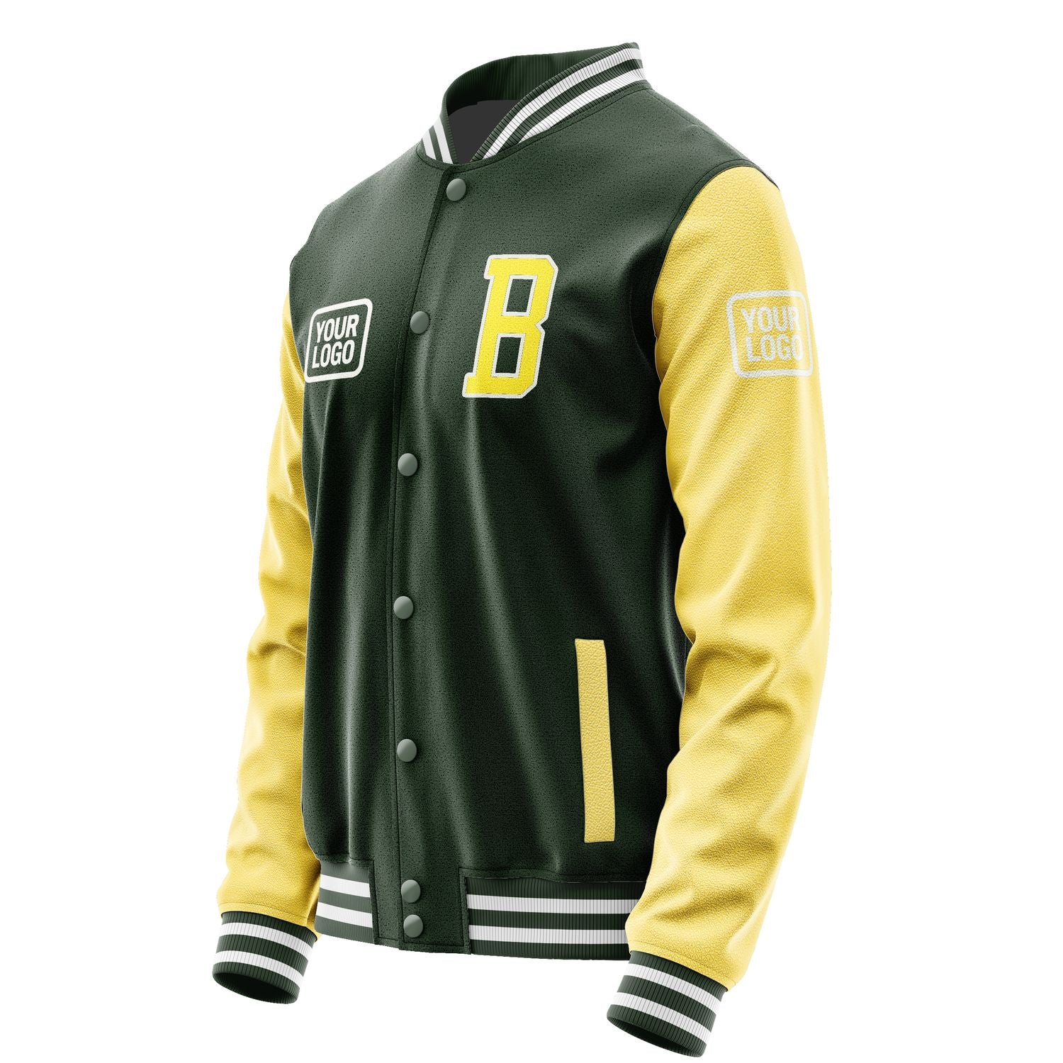 Maßgeschneidertes Tannengrün Blassgelb Jacke JA060626061818262618