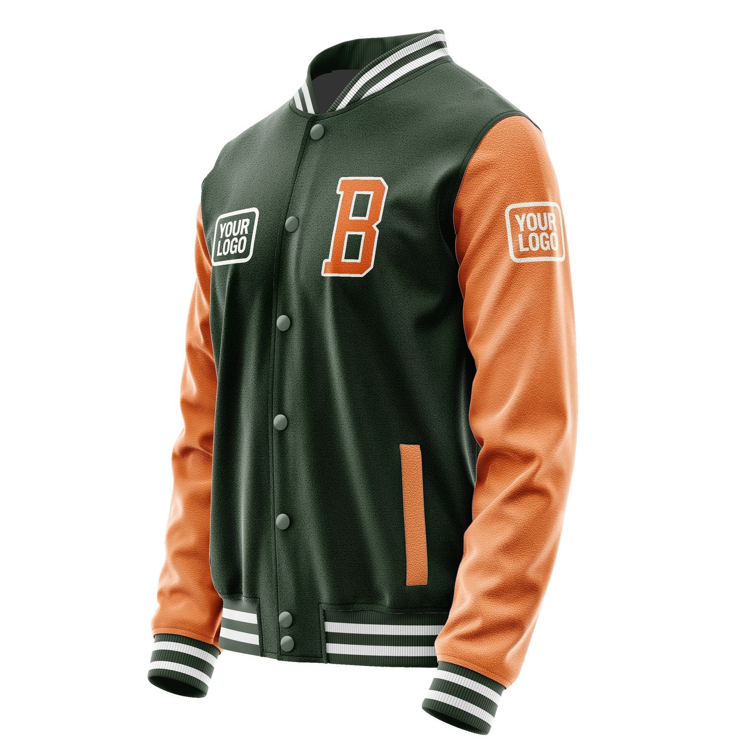 Maßgeschneidertes Tannengrün Orange Jacke JA060628061818282818