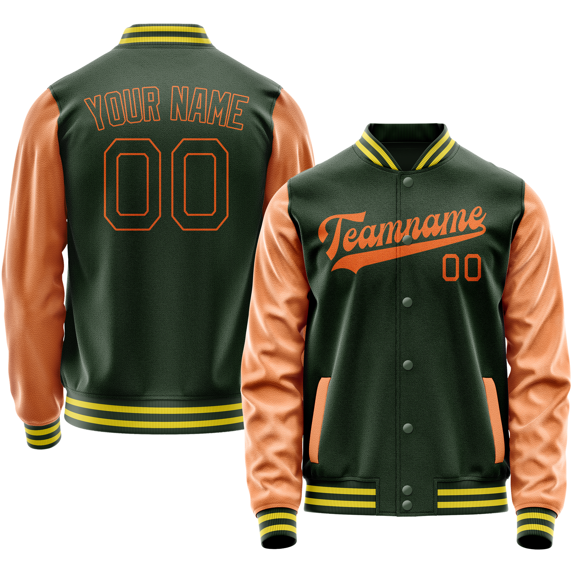 Maßgeschneidertes Grün Orange Jacke JA02240617JG182