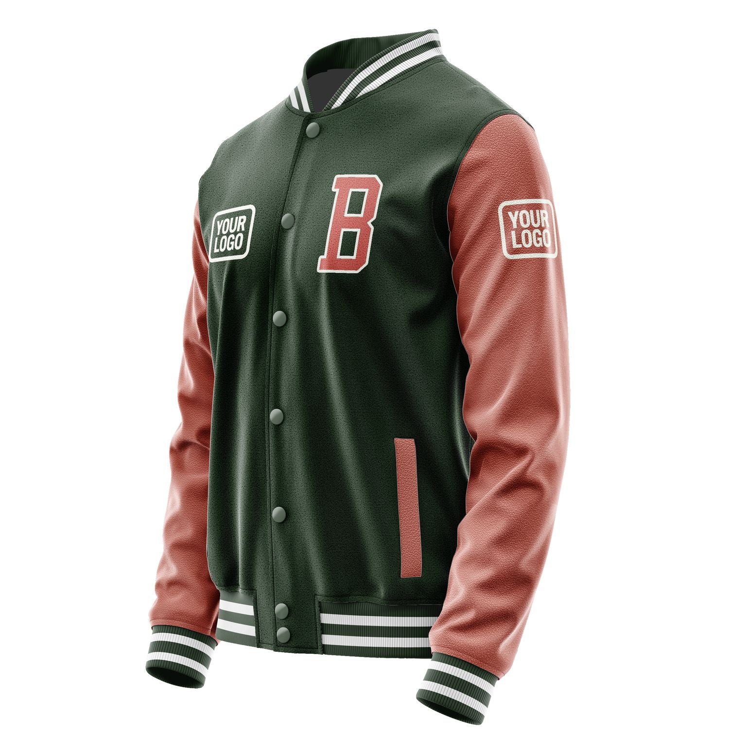Maßgeschneidertes Tannengrün Kupferrose Jacke JA060629061818292918