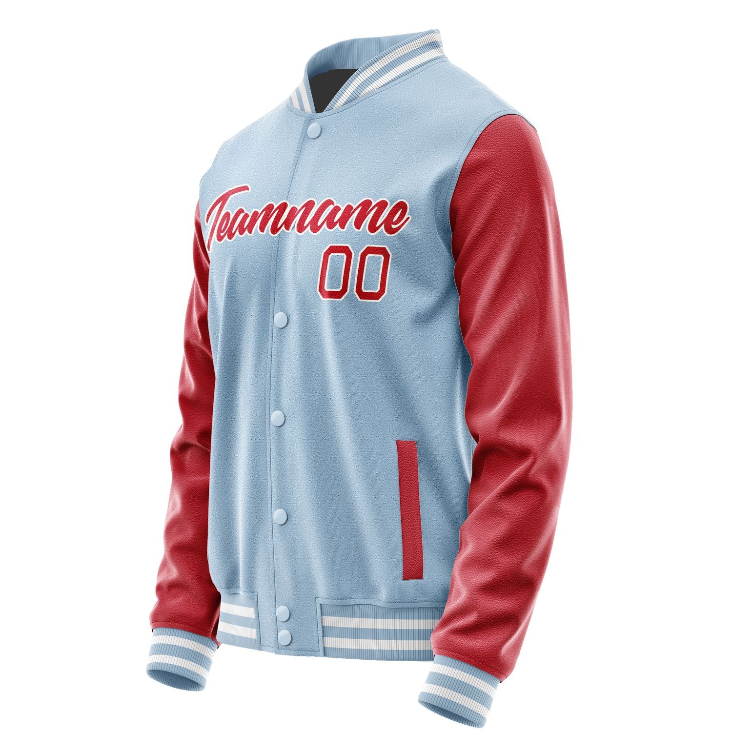 Maßgeschneidertes Hellblau Rot Jacke JA0808140818B21814