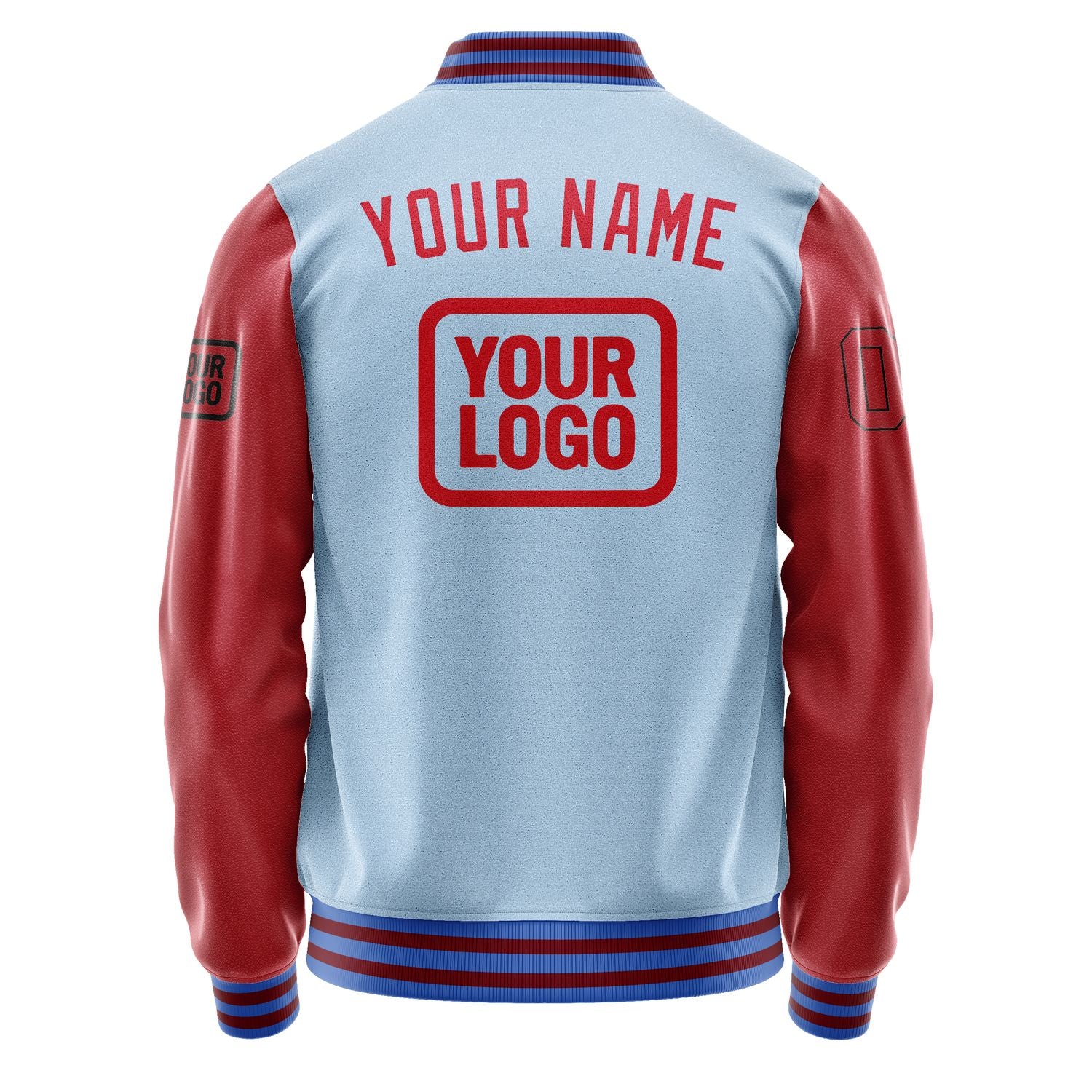 Maßgeschneidertes Hellblau Rot Jacke JA080814091517141417