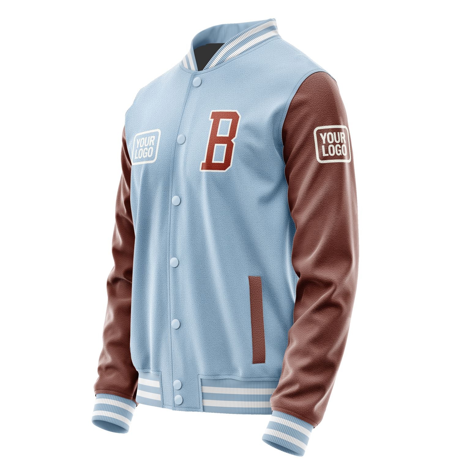 Maßgeschneidertes Hellblau Korallenrot Jacke JA080816081818161618