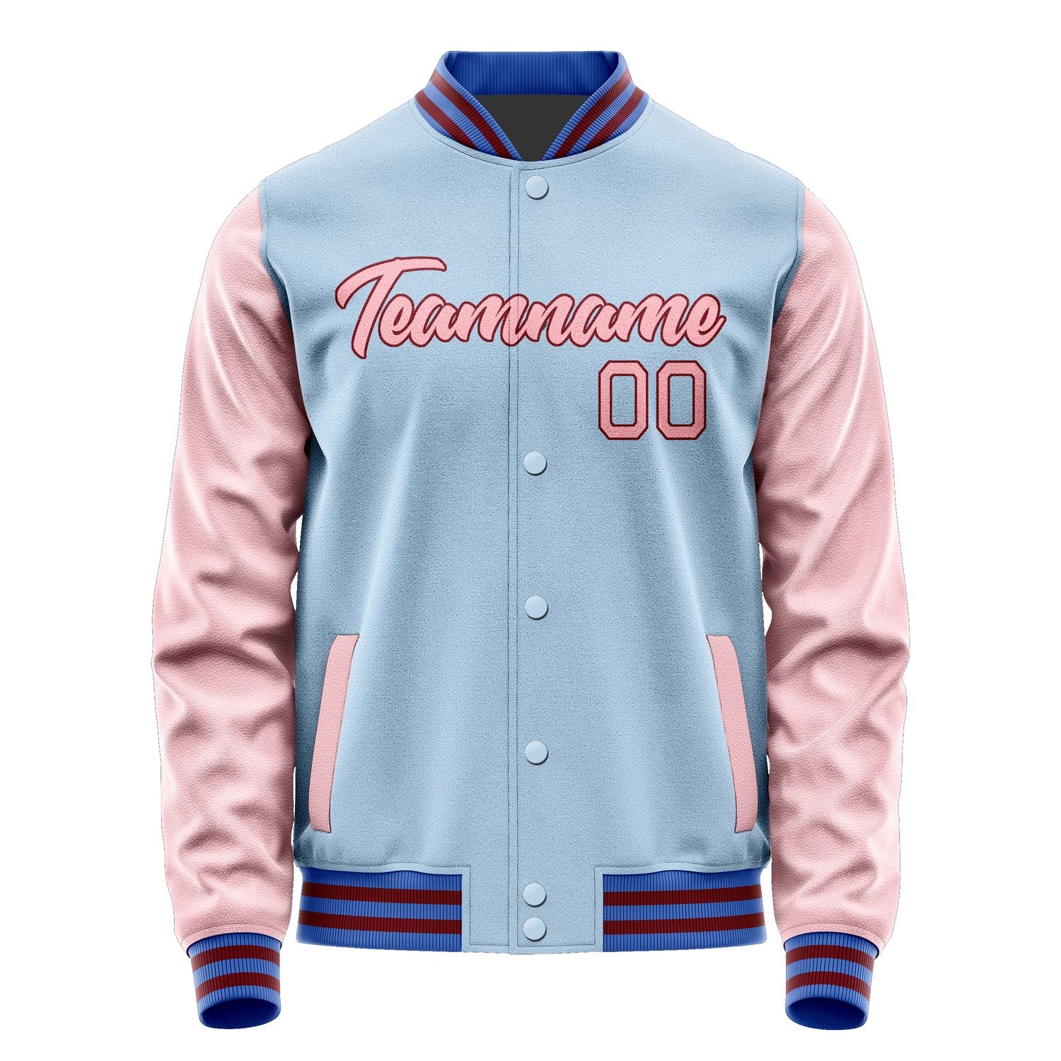 Maßgeschneidertes Hellblau Rosa Jacke JA0808210915B21521