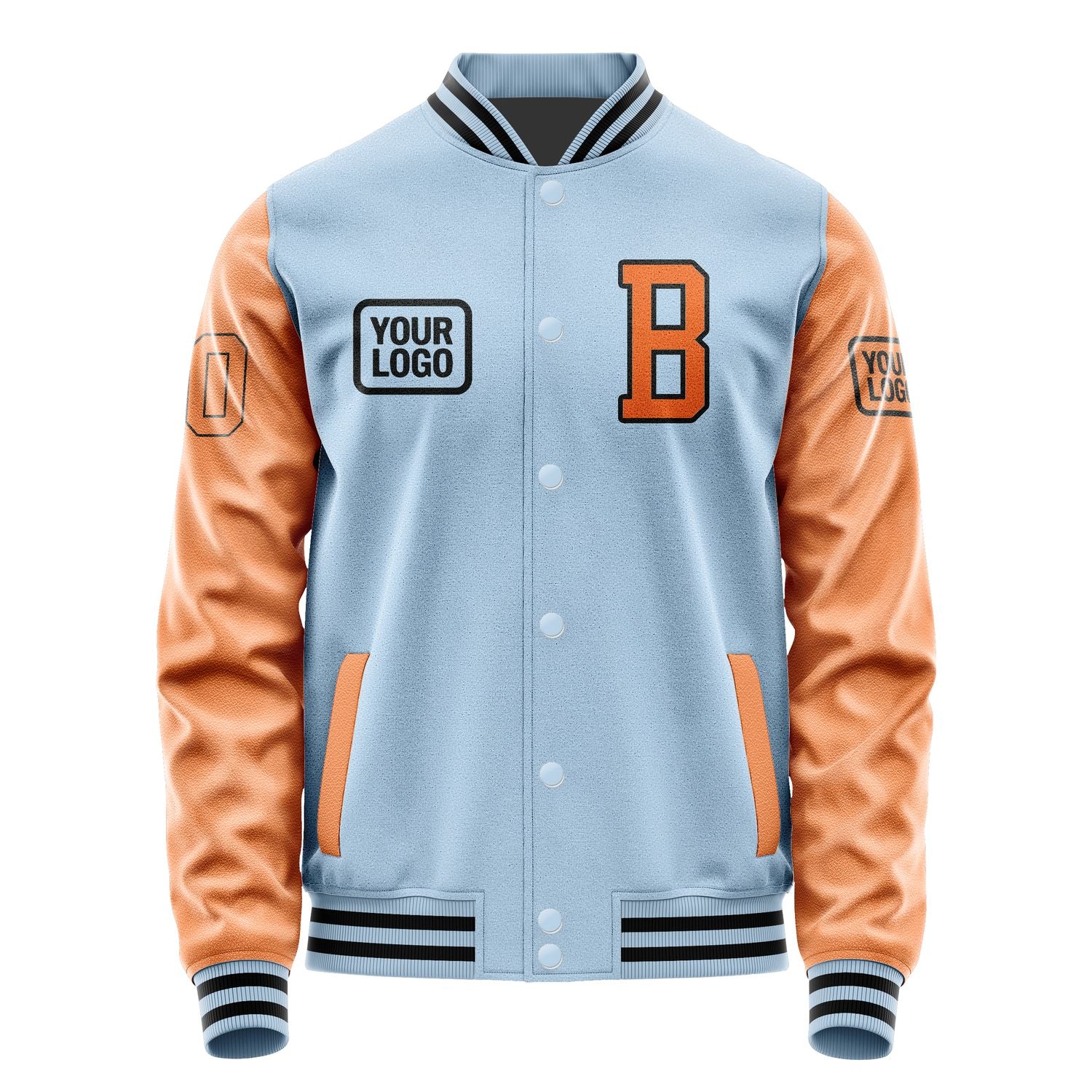 Maßgeschneidertes Hellblau Orange Jacke JA080828081717282817