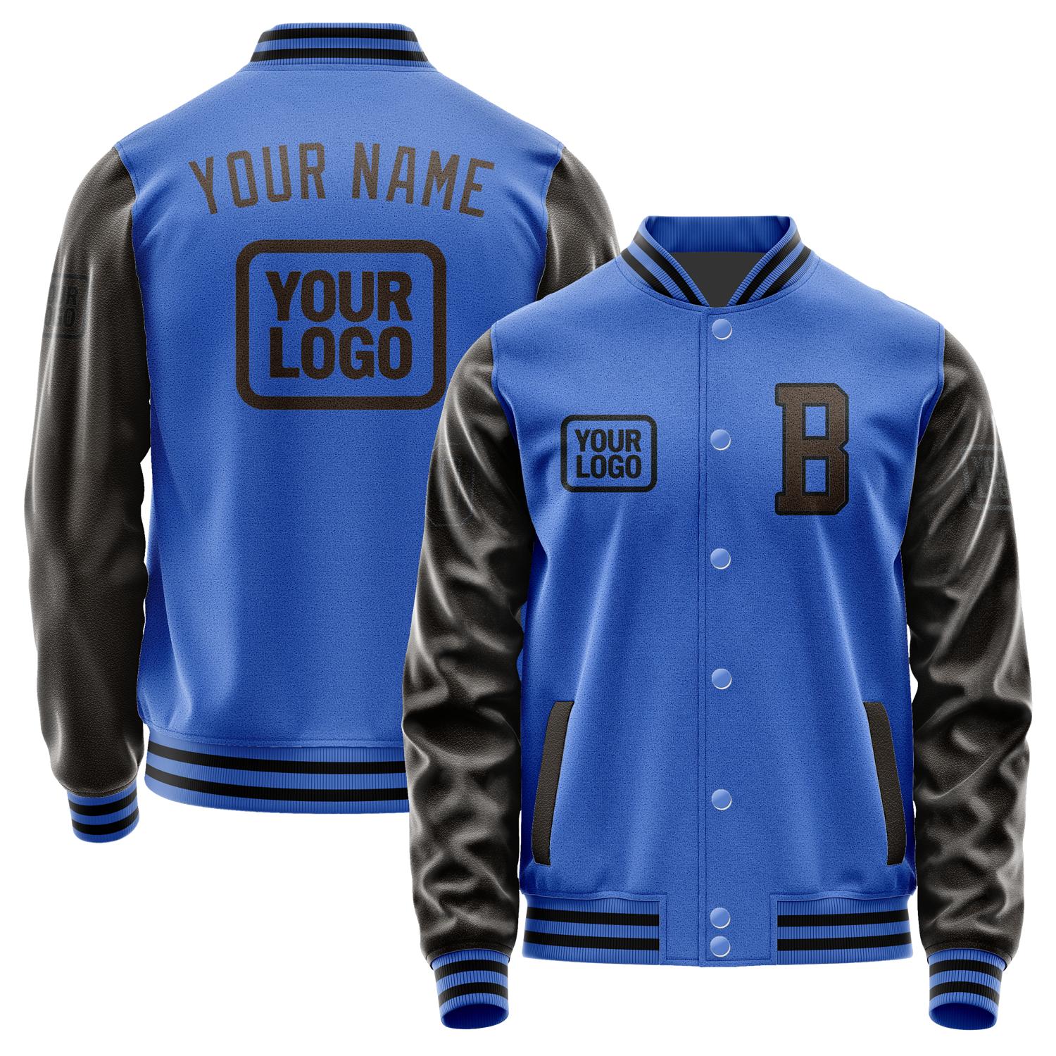 Maßgeschneidertes Himmelblau Braun Jacke JA090901091717010117