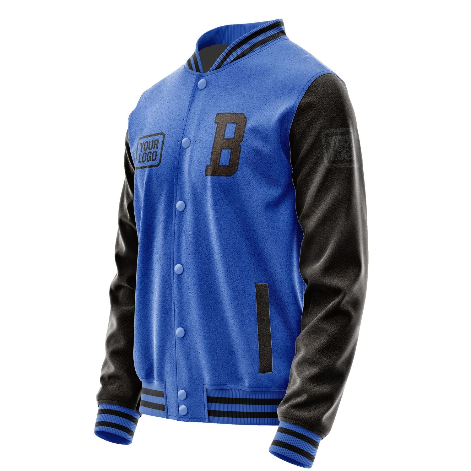 Maßgeschneidertes Himmelblau Braun Jacke JA090901091717010117