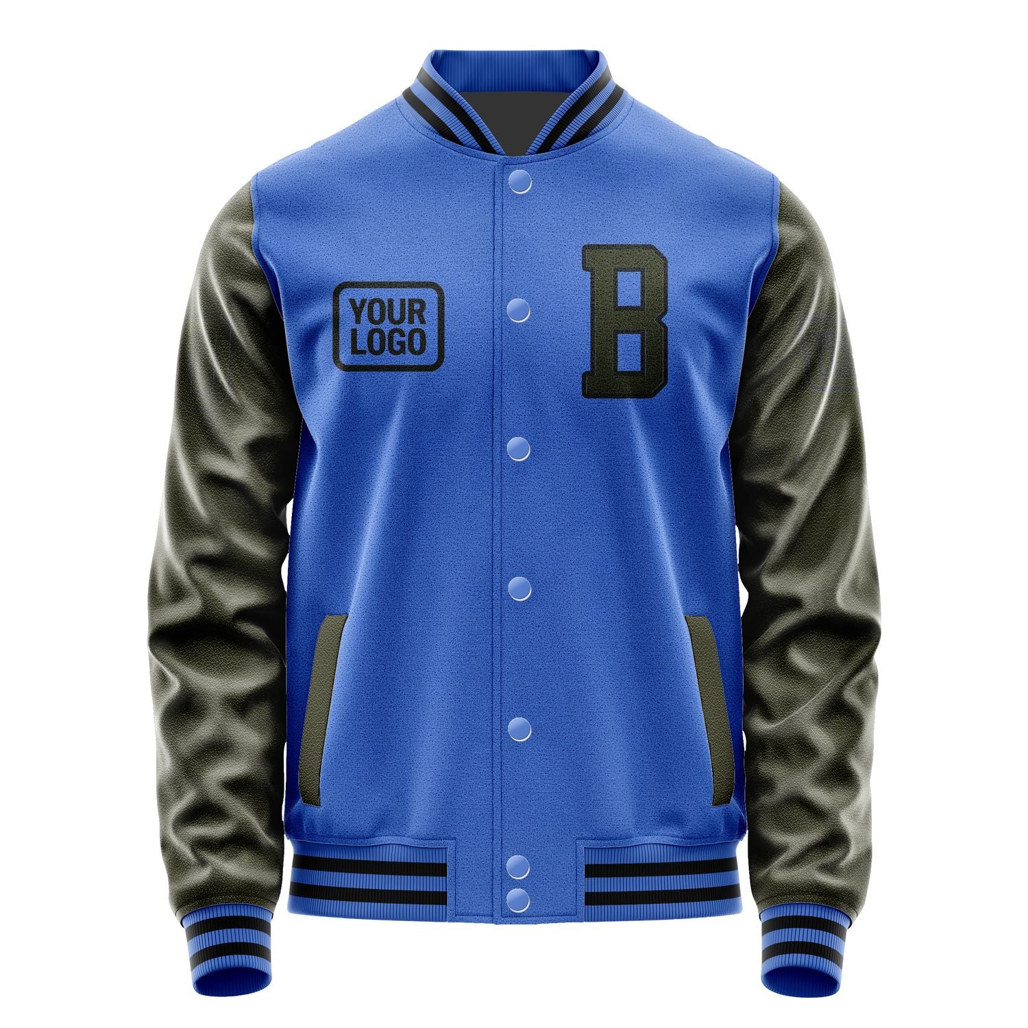 Maßgeschneidertes Himmelblau Dunkles Oliv Jacke JA090902091717020217