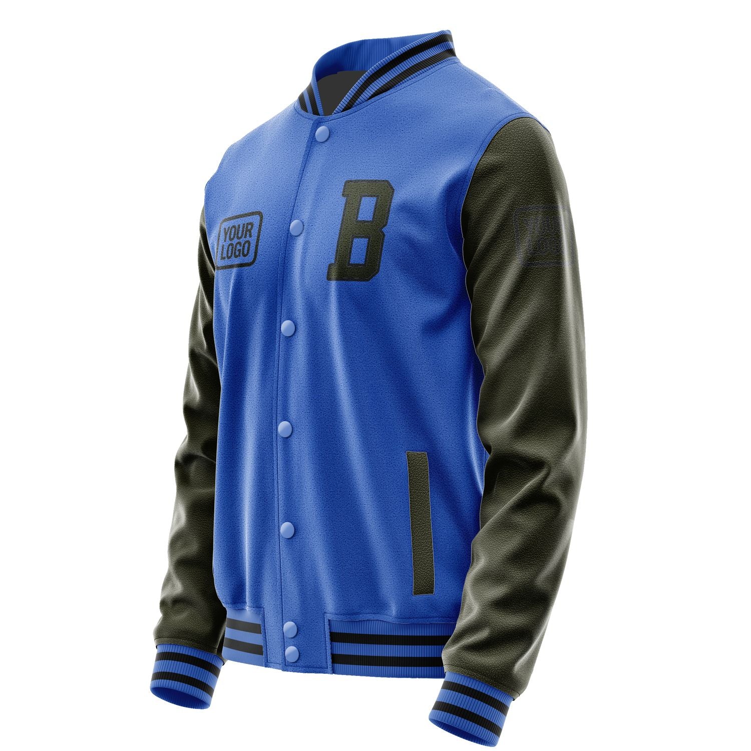 Maßgeschneidertes Himmelblau Dunkles Oliv Jacke JA090902091717020217