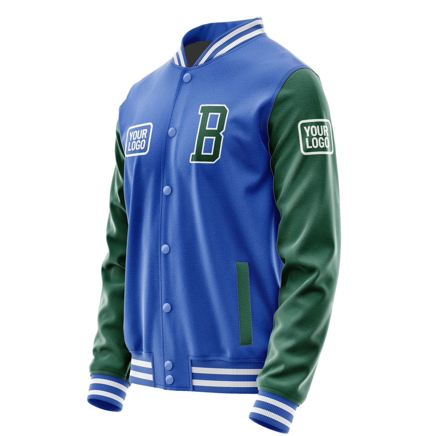 Maßgeschneidertes Himmelblau Moosgrün Jacke JA090905091818050518