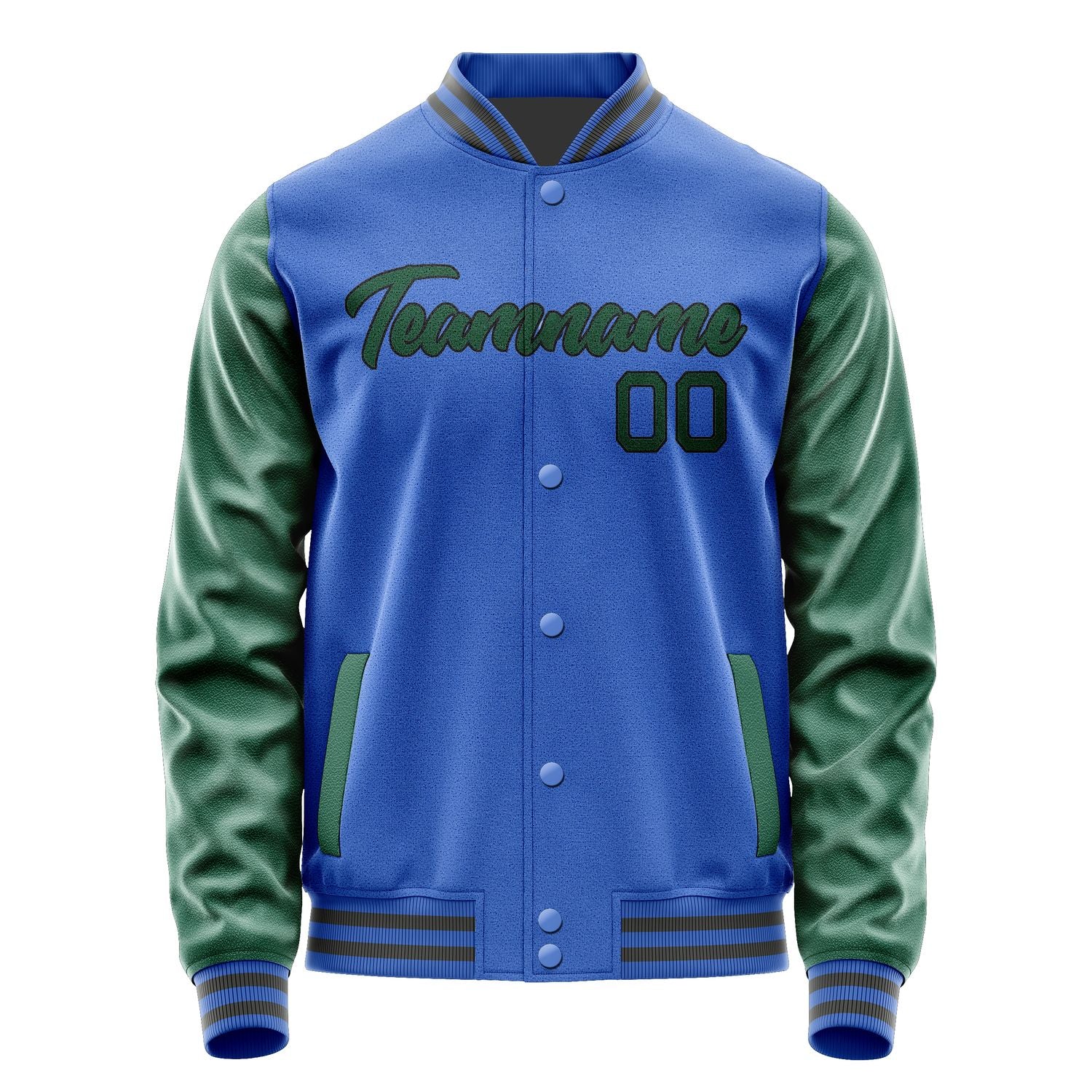 Maßgeschneidertes Himmelblau Moosgrün Jacke JA0909050920B21705