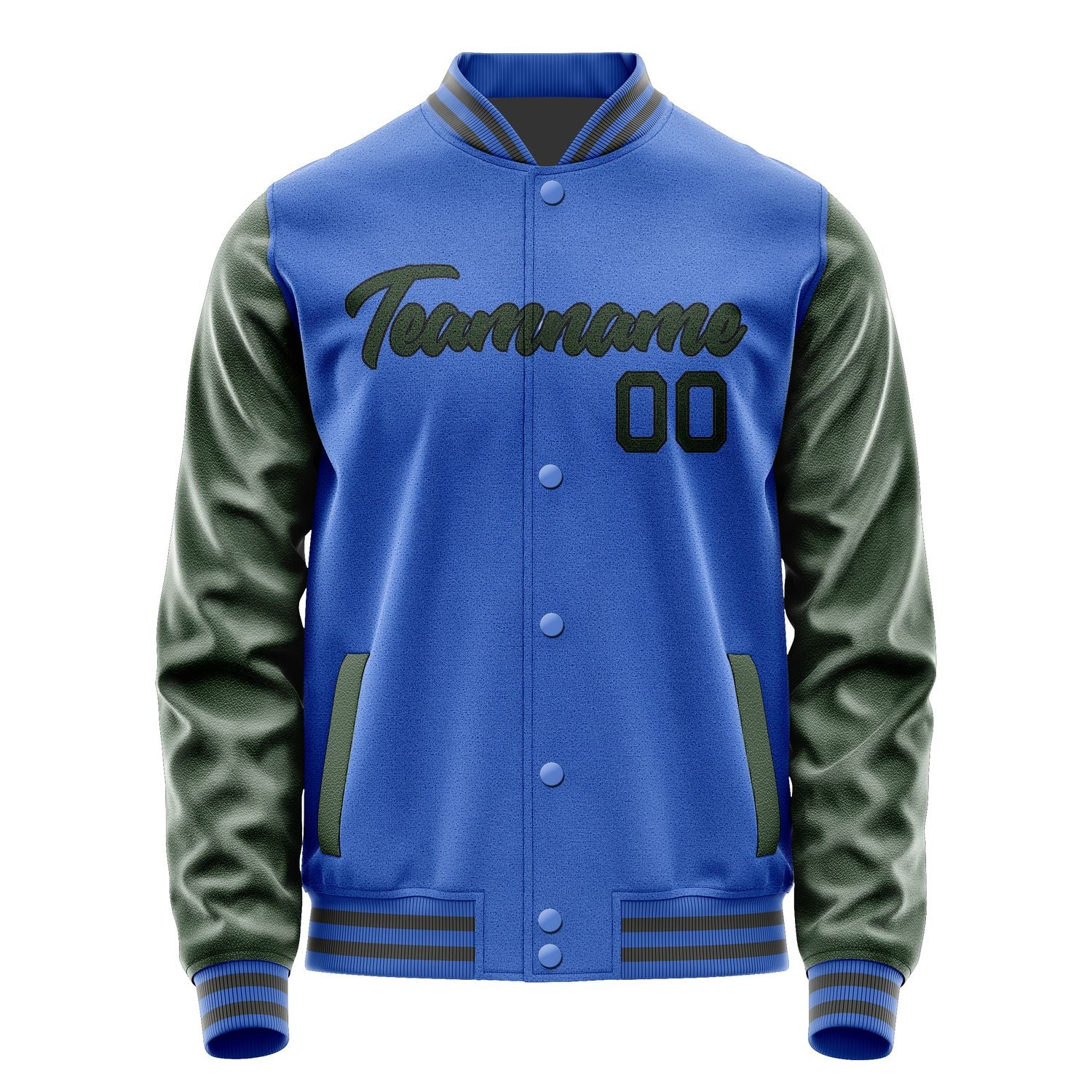 Maßgeschneidertes Himmelblau Tannengrün Jacke JA0909060920B21706